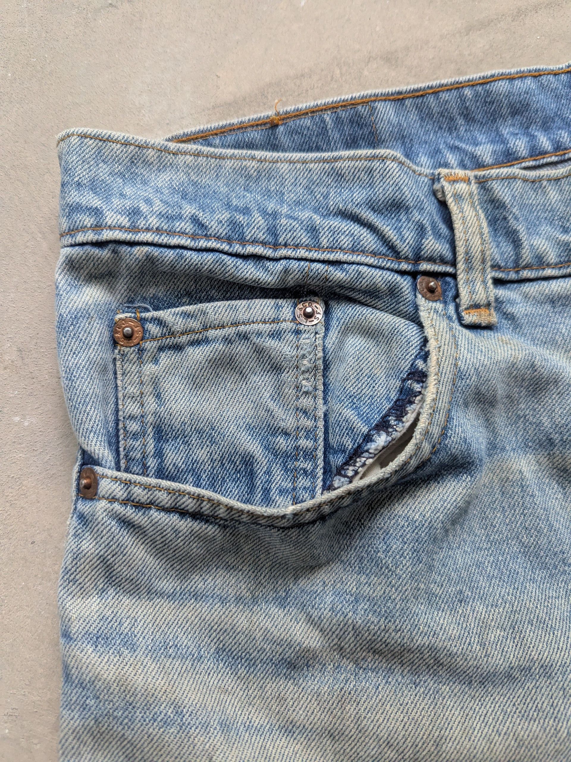 Levi's × Vintage Vintage Levis Denim Distressed Custom Patchwork Punk Style Size US 32 / EU 48 - 7 Thumbnail