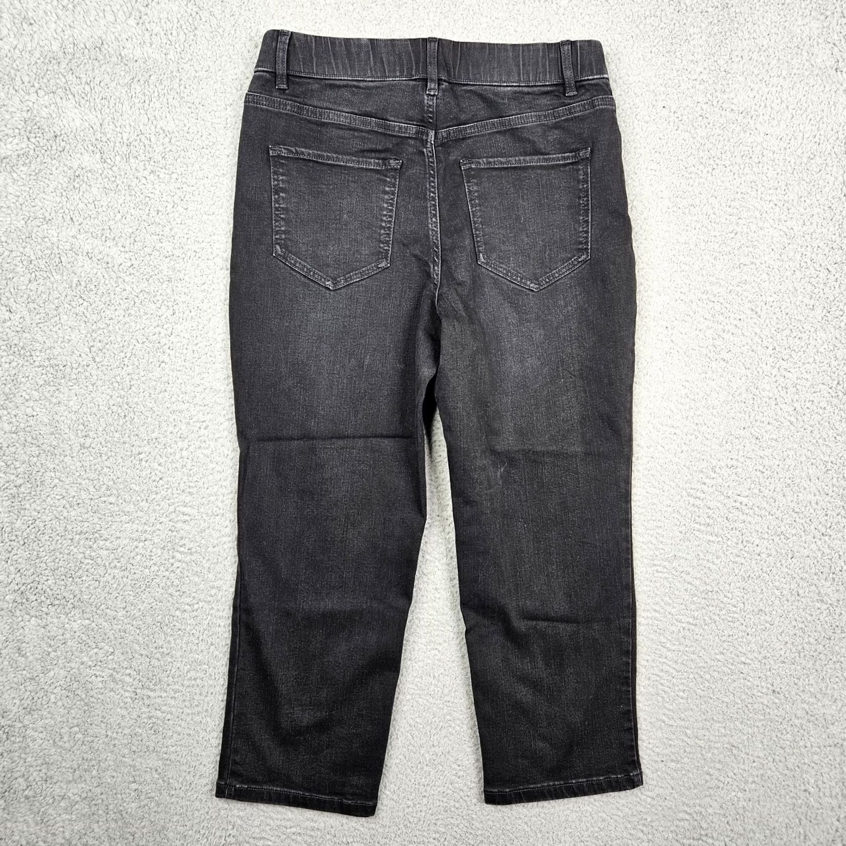 J. Jill J.Jill Denim Dark Wash High Rise Cropped Jean Size 6 Women Jeans Crop Mid Rise Blue Cotton Modal Polyester Pants 5-Pocket Size 28" / US 6 / IT 42 - 2 Thumbnail