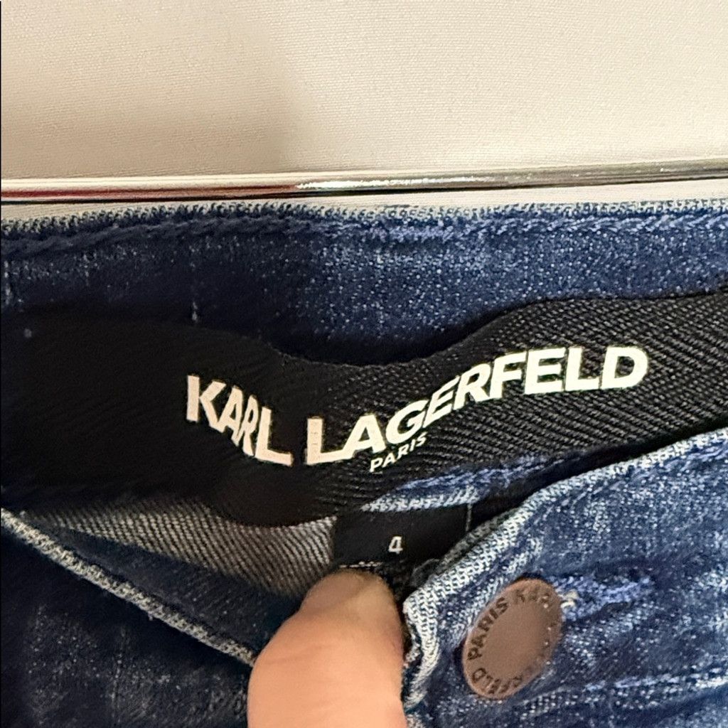 Karl Lagerfeld Karl Lagerfeld Paris cropped fringe skinny blue jeans sz 4 Size 27" / US 4 / IT 40 - 2 Thumbnail