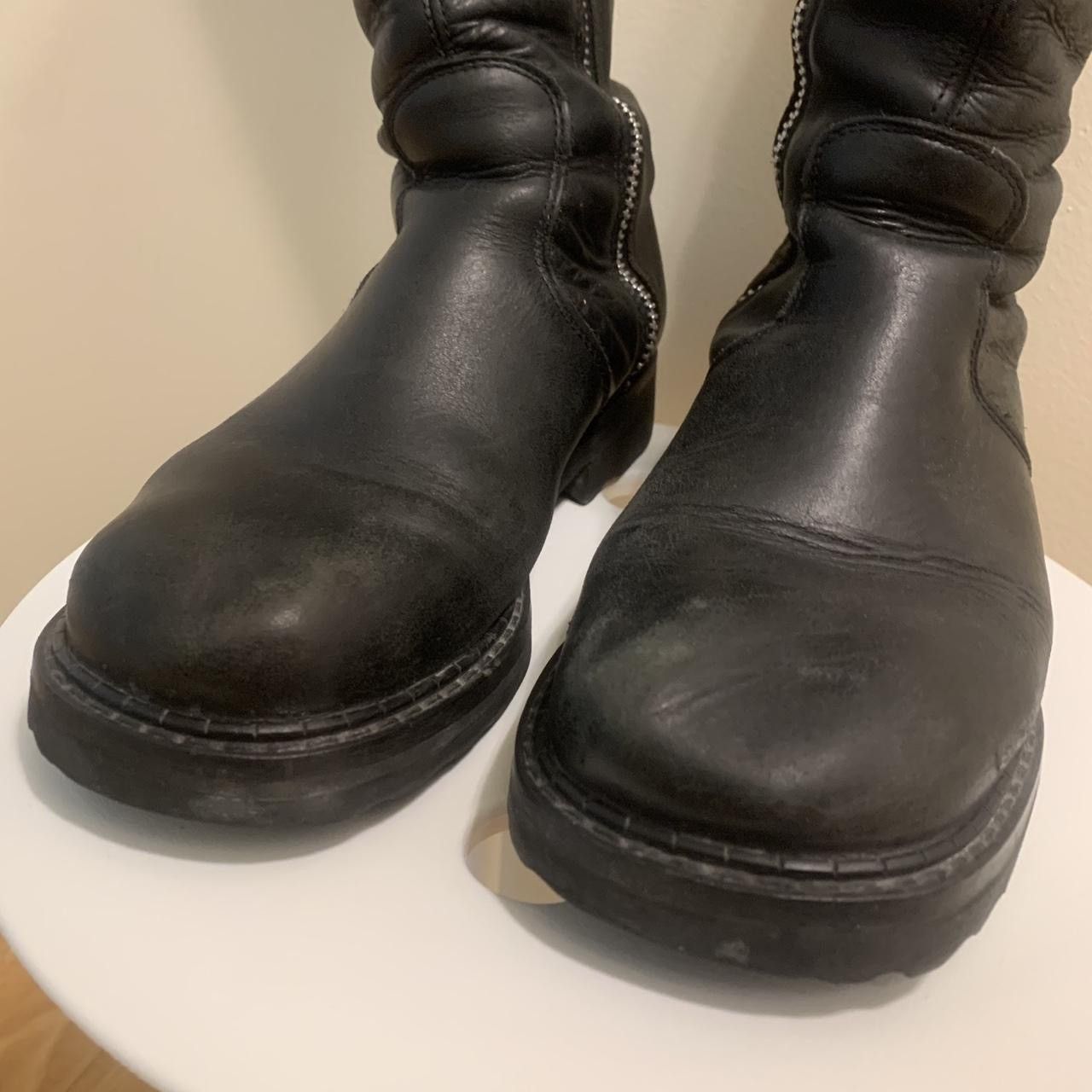 John Fluevog Cece Black Tall Leather Boots Size US 6.5 / IT 36.5 - 5 Thumbnail