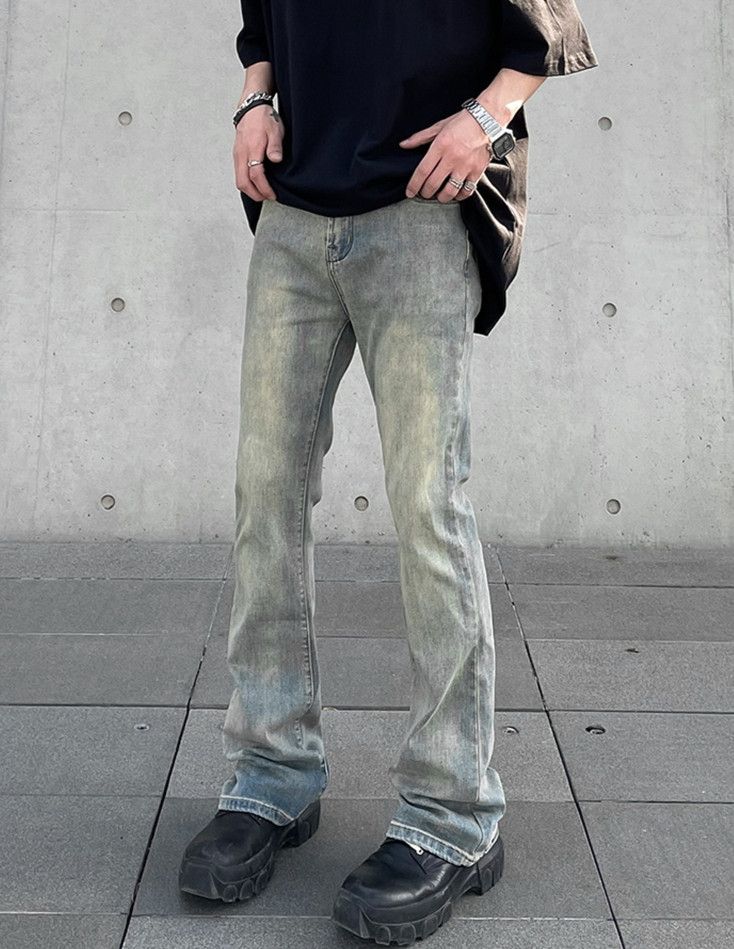Japanese Brand × Jean × Vintage Flare Jeans Cleanfit Washed Vintage Size US 29 - 2 Thumbnail