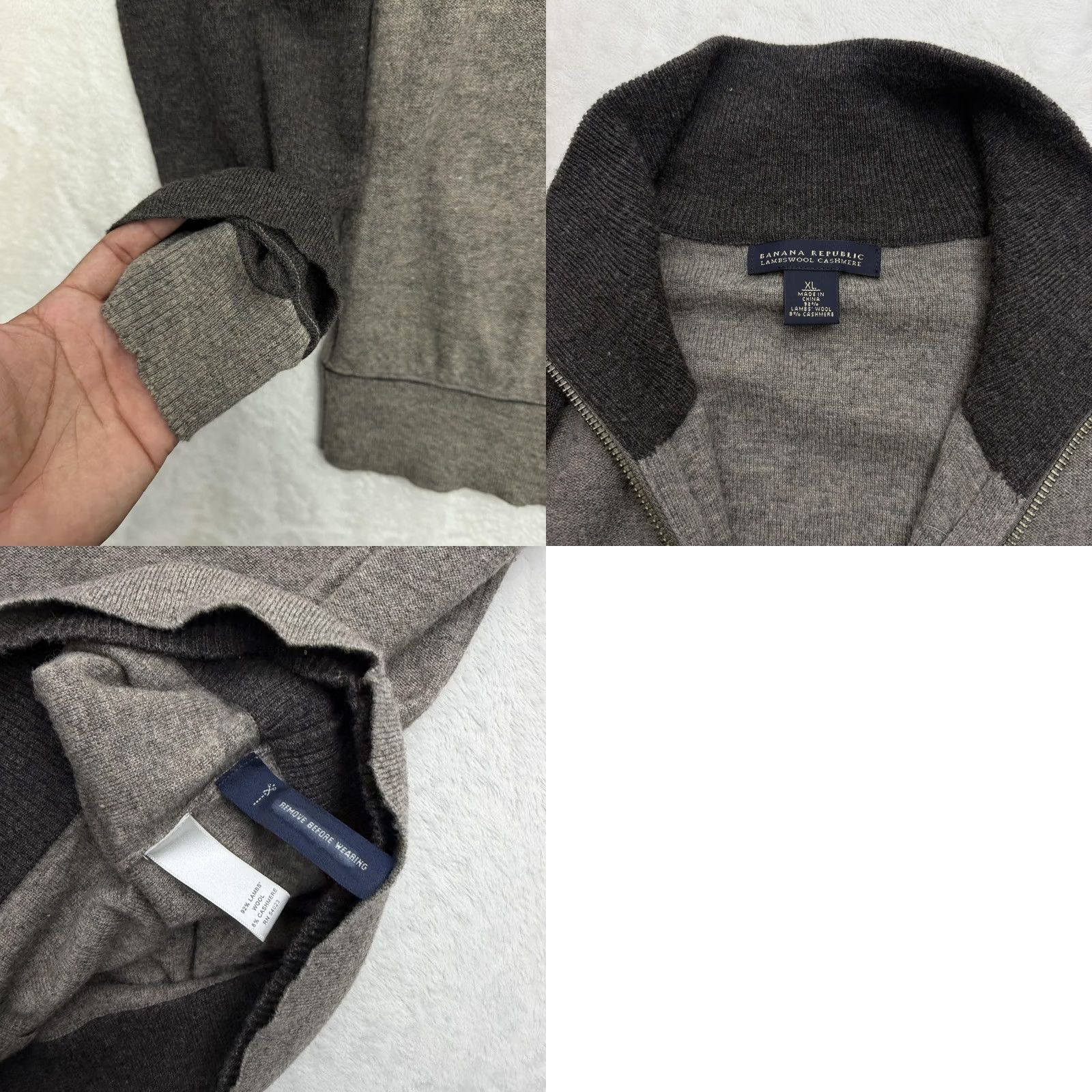 Banana Republic VINTAGE? No. Banana Republic Jacket Mens XL Gray Lambswool Cashmere Full Zip Mock Neck Shirt? Size US XL / EU 56 / 4 - 10 Thumbnail