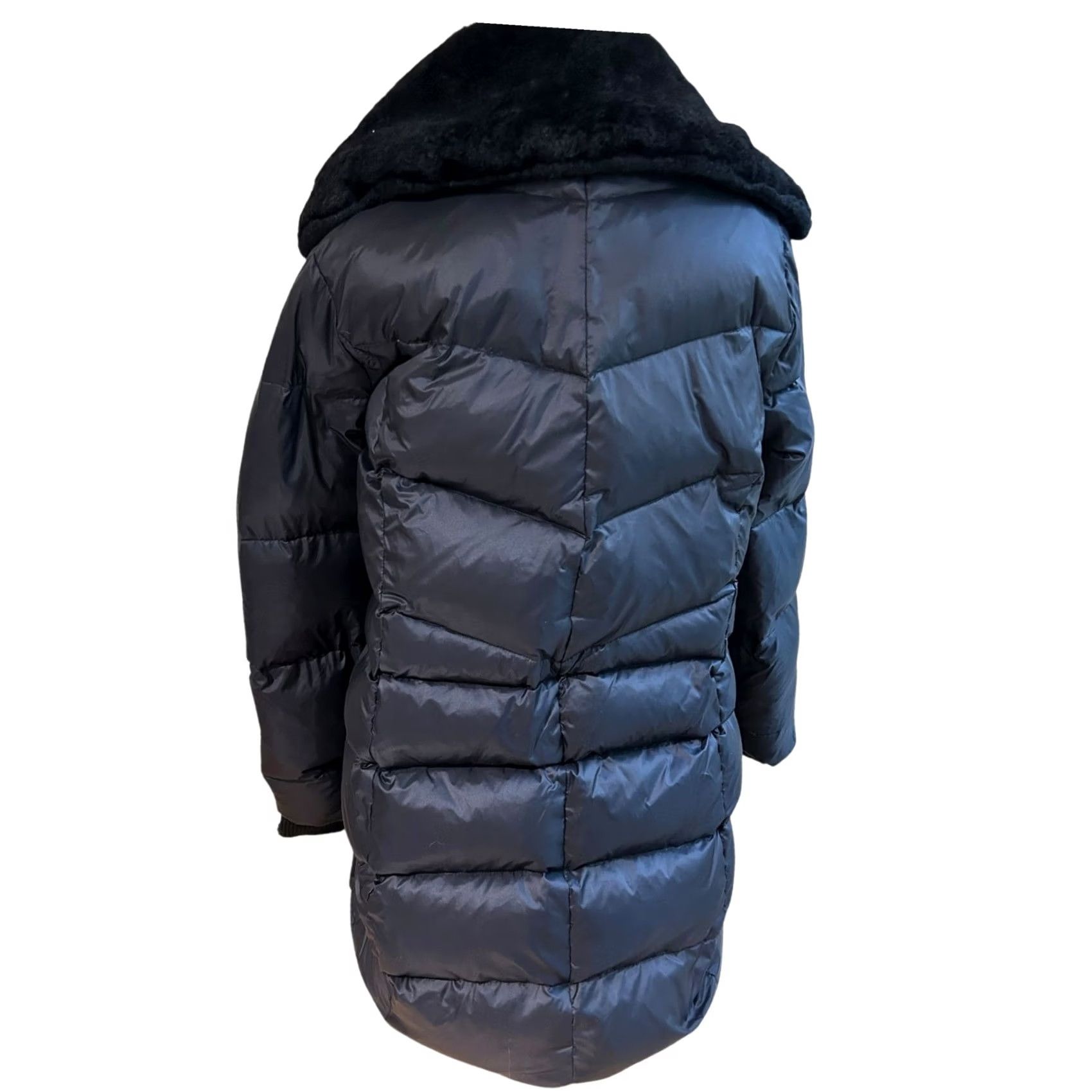 Essentials Luxe Essentials Denim LED Jacket Women Small Black Duck Down Zip Button Winter Warm Parka Size S / US 4 / IT 40 - 4 Thumbnail