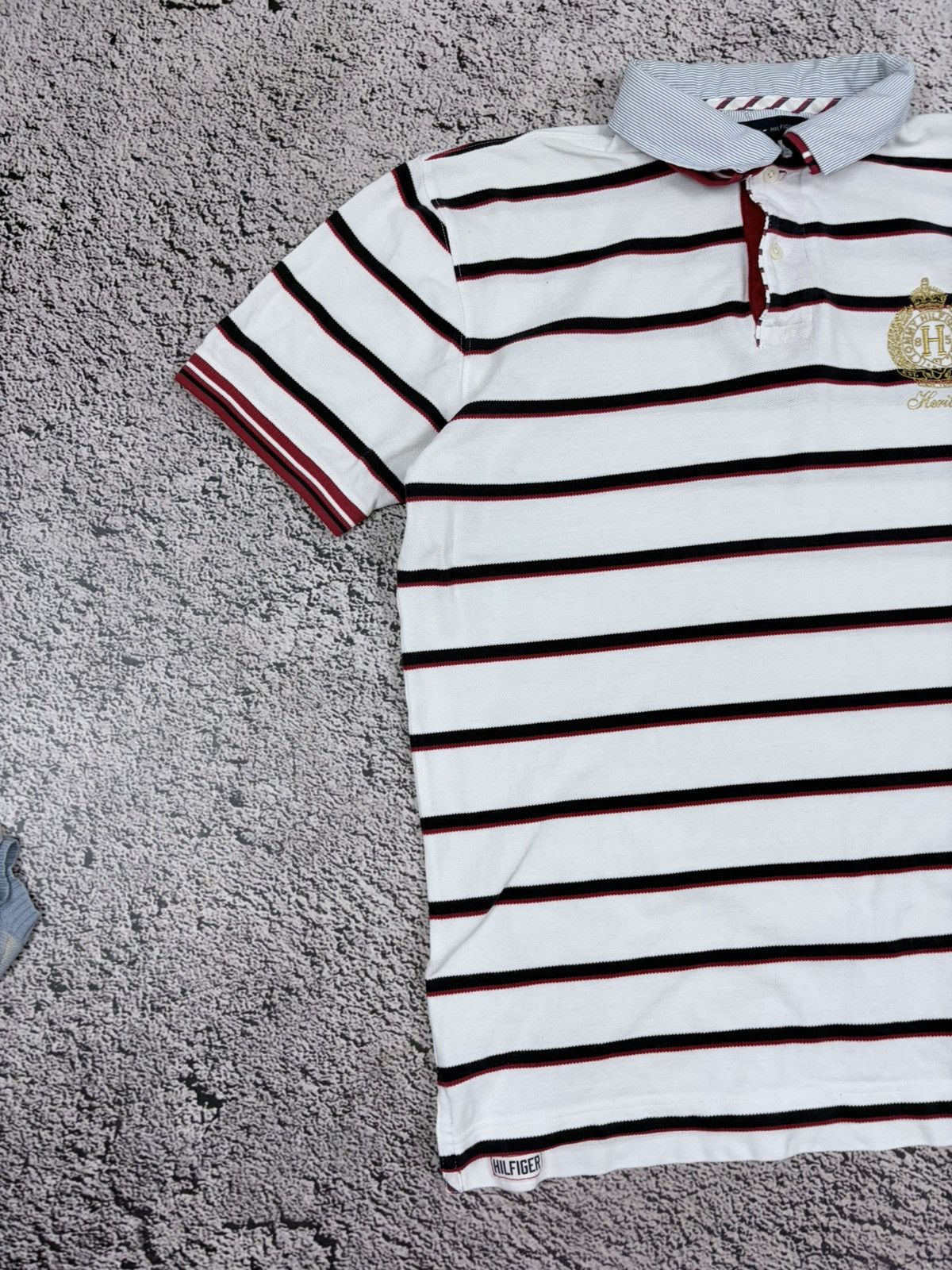 Tommy Hilfiger Tommy Hilfiger Heritage Big Crest Striped Polo Shirt XL⁠ Size US XL / EU 56 / 4 - 2 Thumbnail
