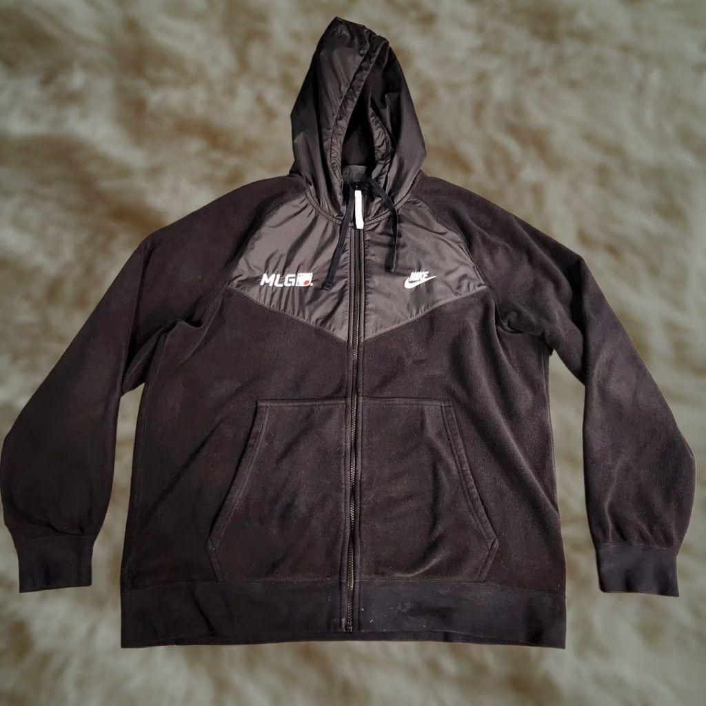 Nike Nike Hoodie Mens XL Black Rare MLG Full Zip Jacket Major League Gaming Fleece Size US XL / EU 56 / 4 - 1 Thumbnail