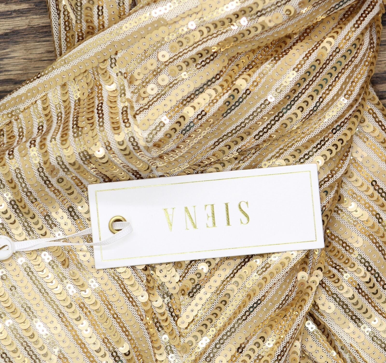 Signal Sport Siena Womens Sequined Midi Dress Satp1740 Gold Yellow 6 Size M / US 6-8 / IT 42-44 - 3 Thumbnail