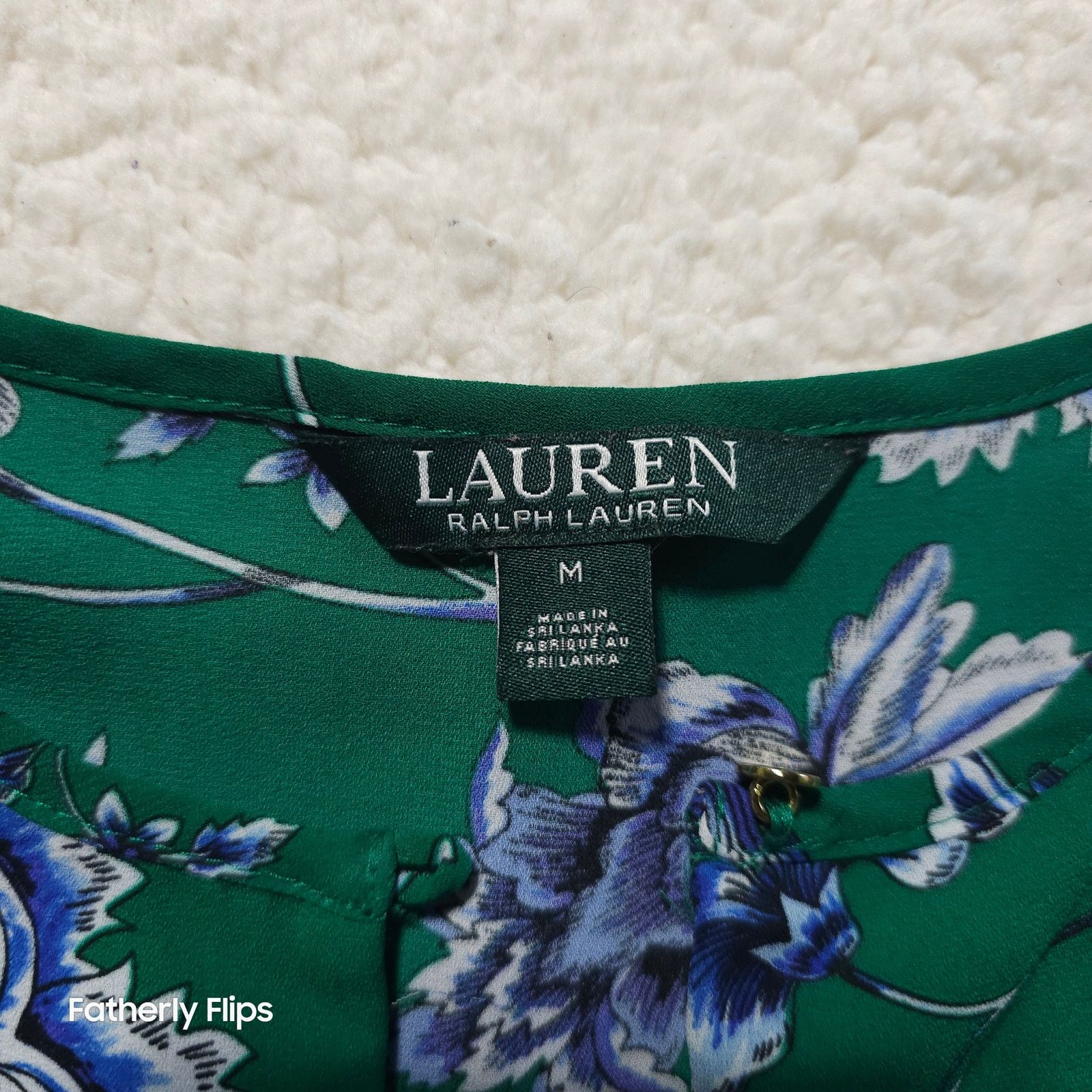 Ralph Lauren Lauren Ralph Lauren Green Blue Floral Ruffle Blouse M Size M / US 6-8 / IT 42-44 - 2 Thumbnail