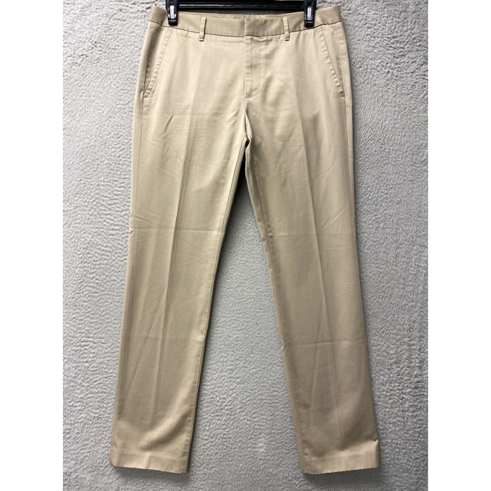 Bonobos Bonobos Chino Pants Mens 33x32 Khaki Straight Regular Cotton Zip Button Closure Pockets Everyday/Business Casual Travel 90s? No, but avoid. Size US 33 - 2 Thumbnail