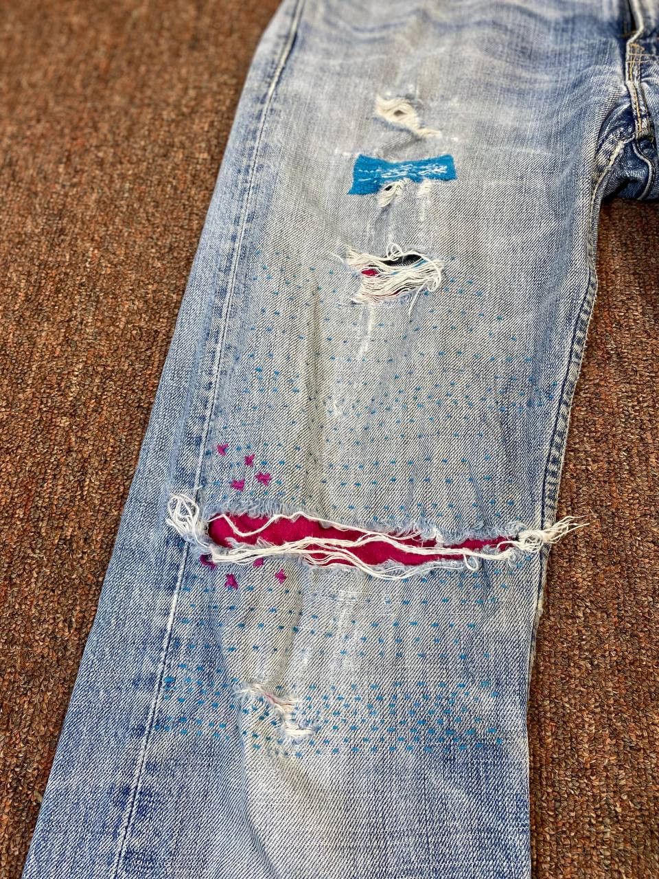 Levi's vintage levis 506 distressed reworked denim nice designq Size US 32 / EU 48 - 9 Thumbnail