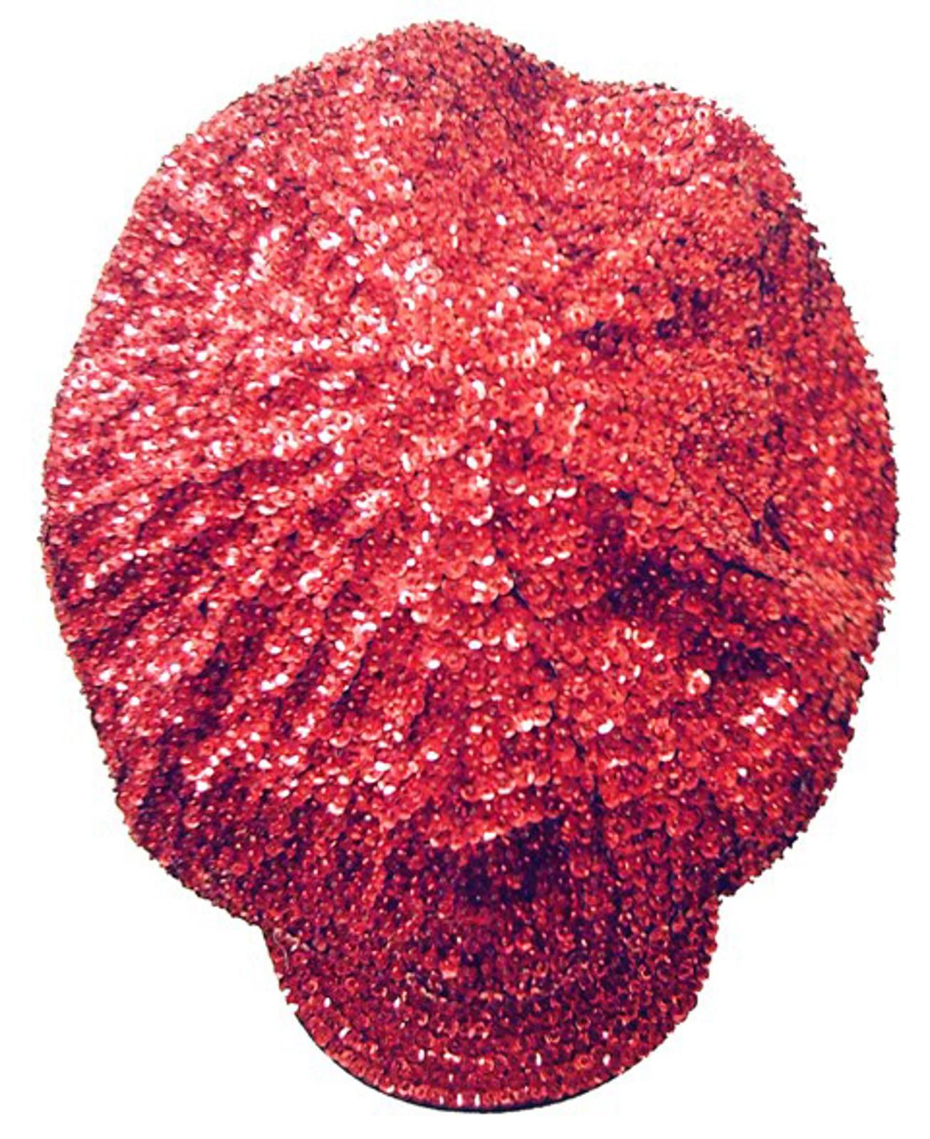 Designer Sequin Beaded Brando Cap Red Size ONE SIZE - 1 Preview