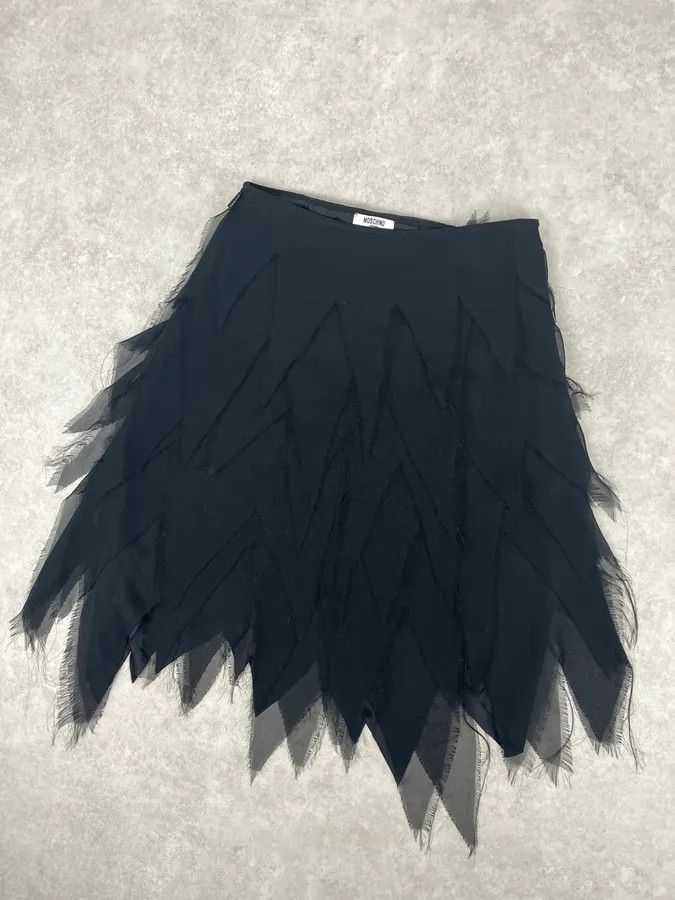Moschino 2000s Moschino Black Leaves Skirt Size 27" / US 4 / IT 40 - 5 Thumbnail