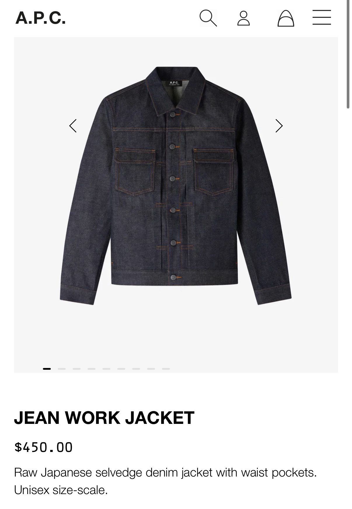 A.P.C. Raw Denim Jean Jacket Size US L / EU 52-54 / 3 - 10 Thumbnail