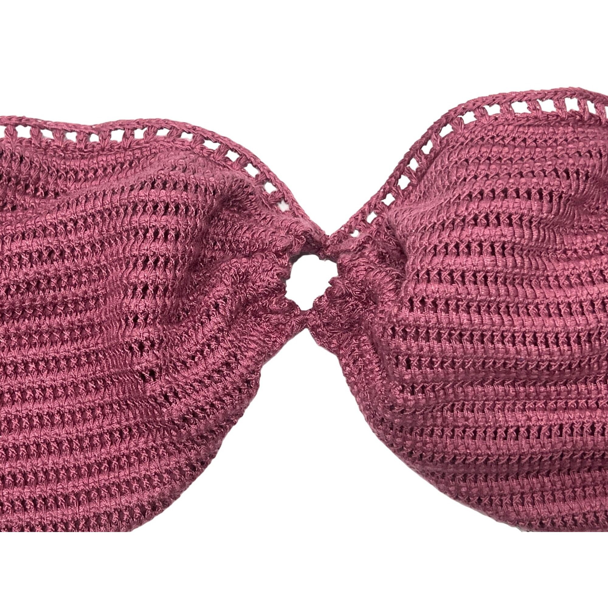 Other Shade & Shore - Women's Crochet Bandeau Bikini Top - Pink - Size ONE SIZE - 8 Thumbnail