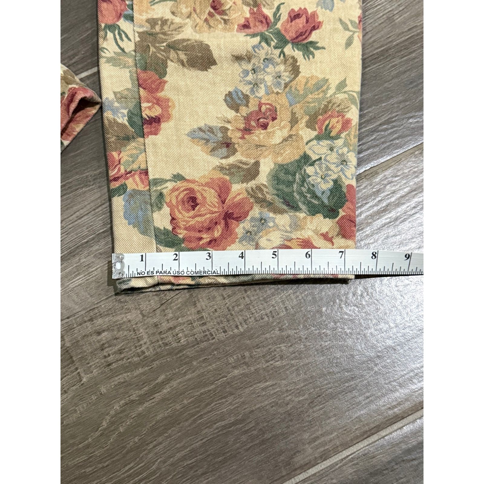 Vintage Vintage 80s 90s Floral Pleated Cotton Woman's Pants Size 14 Size 36" / US 14 / IT 50 - 6 Thumbnail