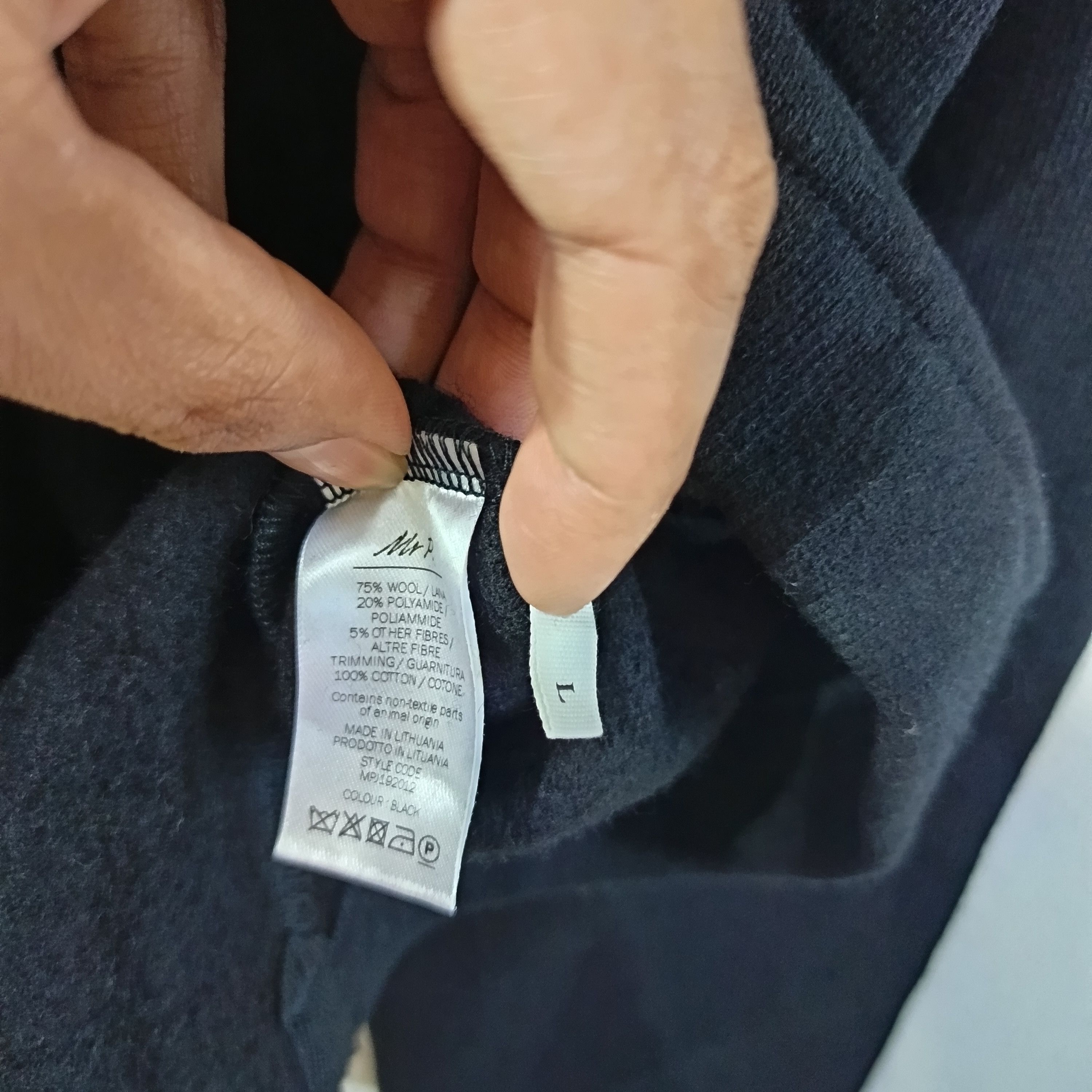 Mr P. Mr. P Black Quarter-Zip Sweater - Size L Size US L / EU 52-54 / 3 - 6 Thumbnail