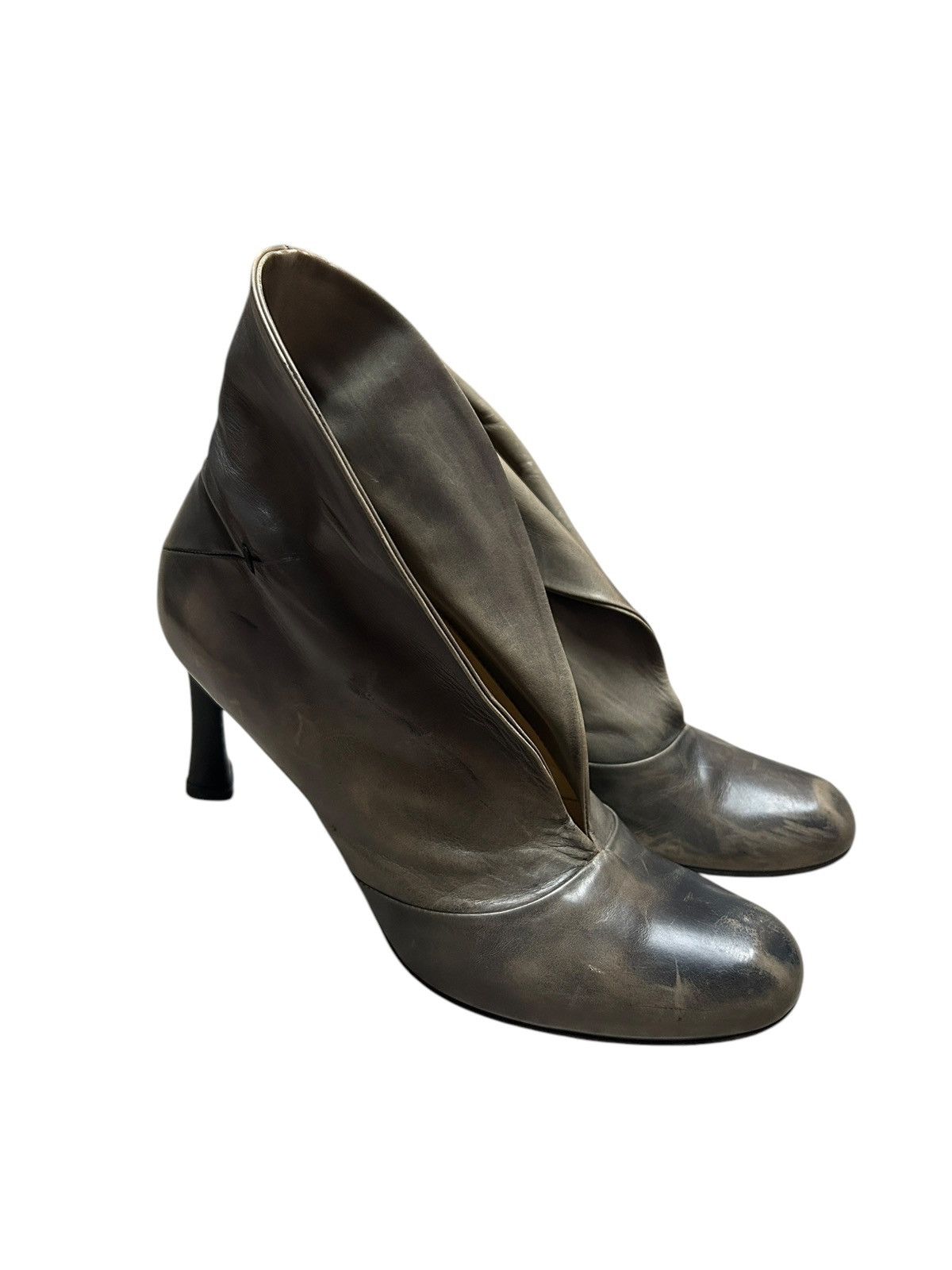 Costume National Aged Leather Heels Size US 6.5 / IT 36.5 - 2 Thumbnail