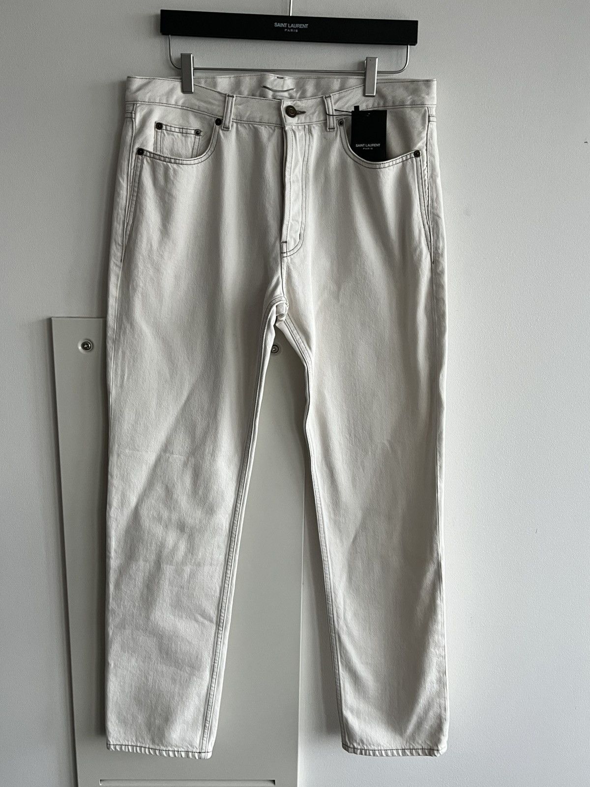Hedi Slimane × Saint Laurent Paris × Yves Saint Laurent Super Runway Saint Laurent D31 Denim Jeans Brand New Size US 33 - 1 Thumbnail
