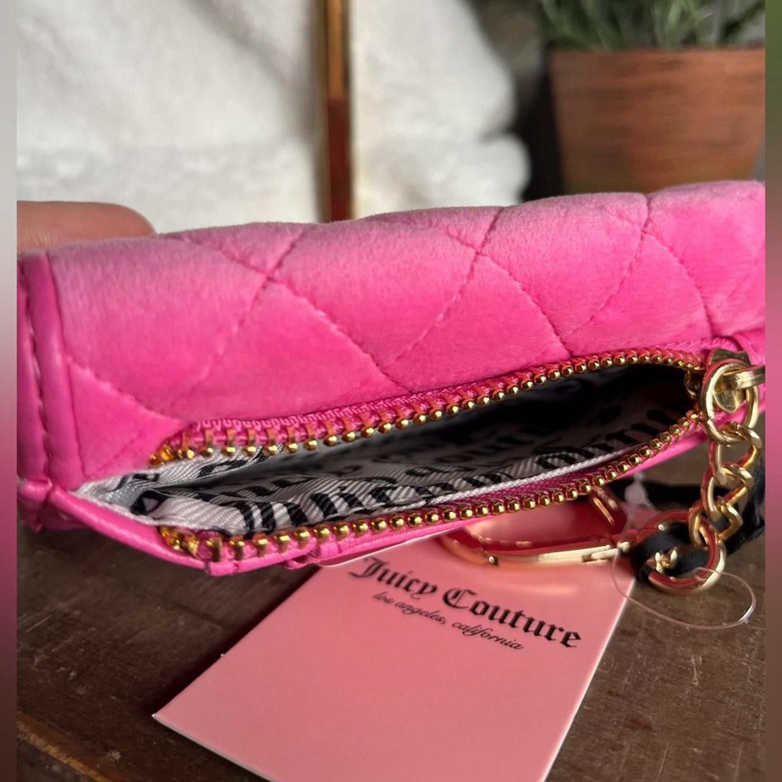 Juicy Couture Jeans Juicy Couture Pink Velvet Royal Double Sided Trifold Wallet Size ONE SIZE - 4 Thumbnail