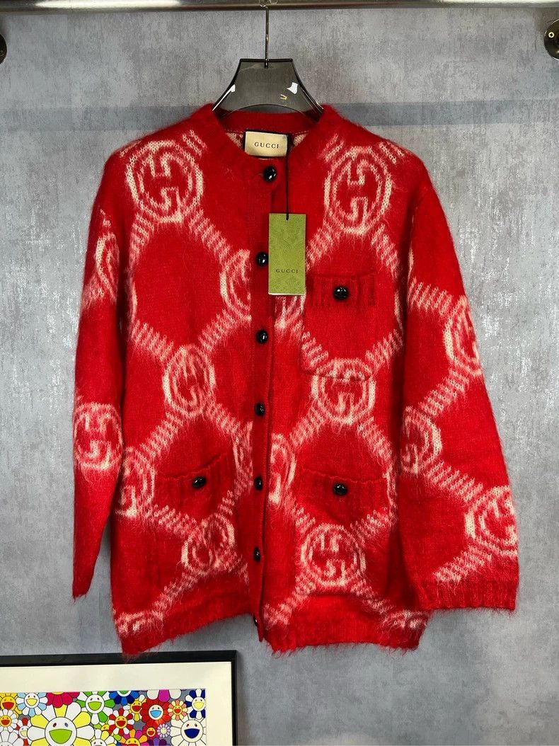 Gucci Gucci Ma Hai Mao Lao Hua Man LOGO Cardigan Sweater Jacket 2 Size S / US 4 / IT 40 - 1 Thumbnail