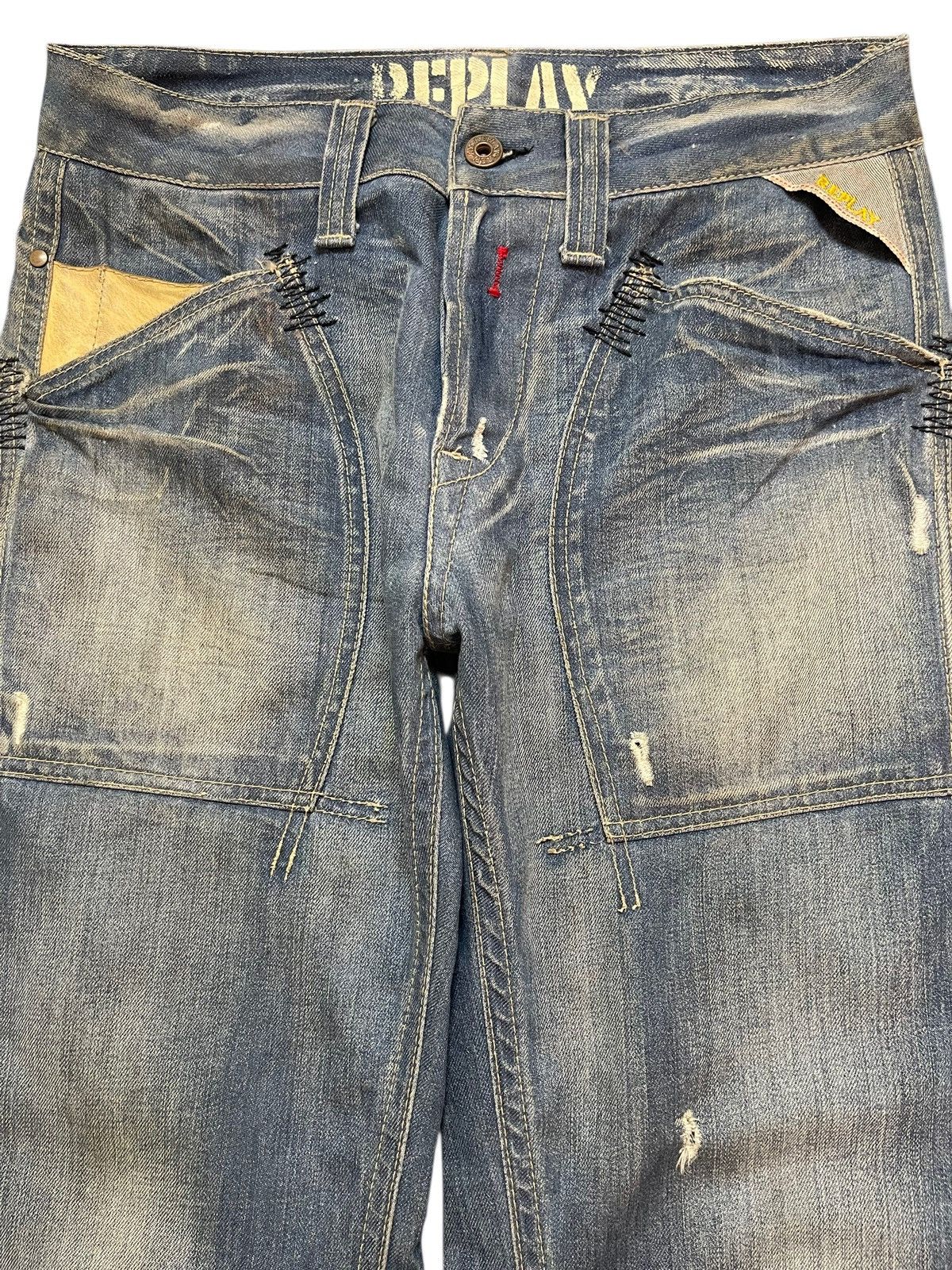 Replay Vintage Replay Blue Mud Wash Blue Faded Style Loose Jeans Size US 30 / EU 46 - 3 Thumbnail