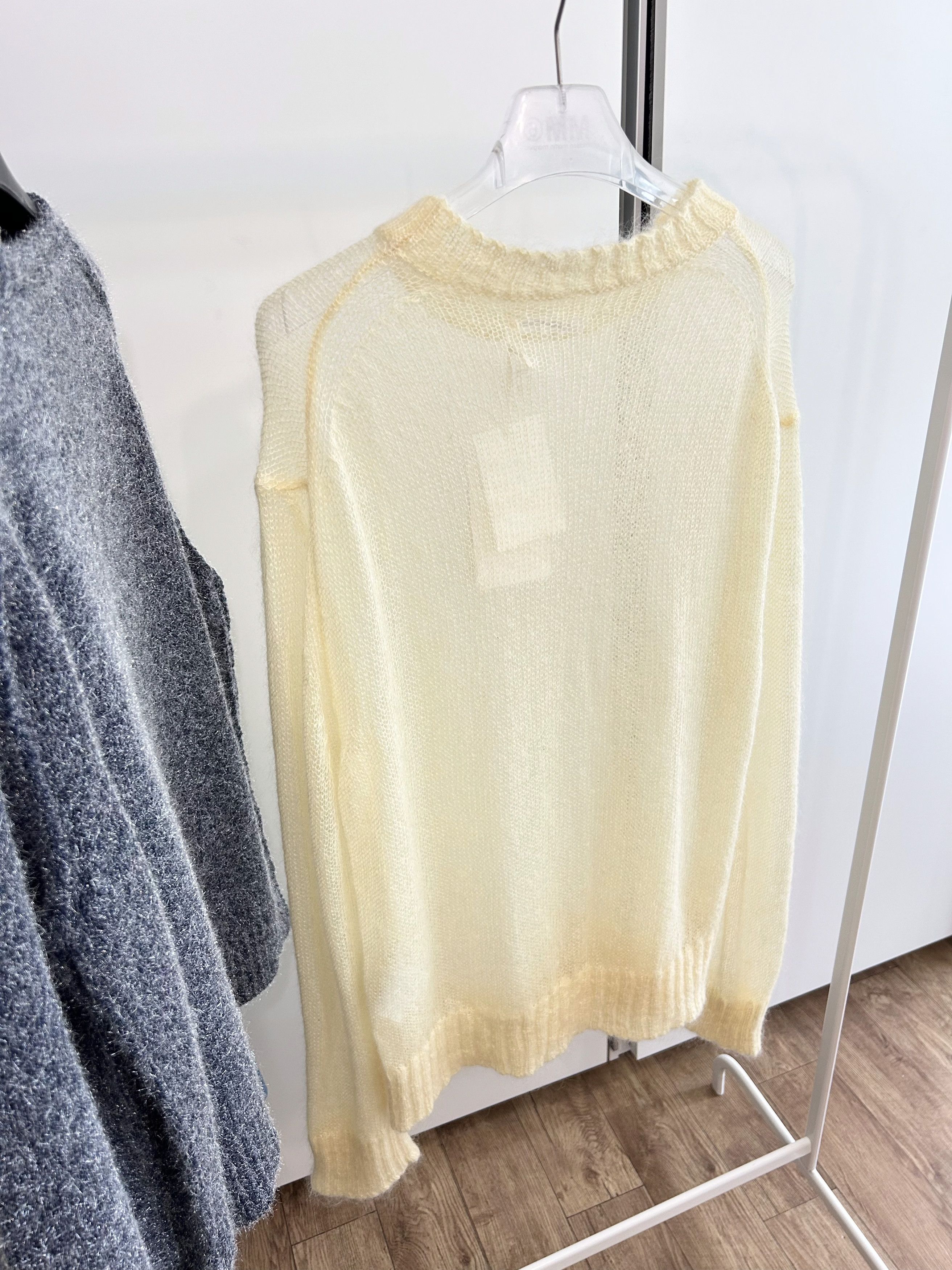 Jil Sander JIL SANDER Butter Yellow Sheer Knit Size US L / EU 52-54 / 3 - 6 Thumbnail