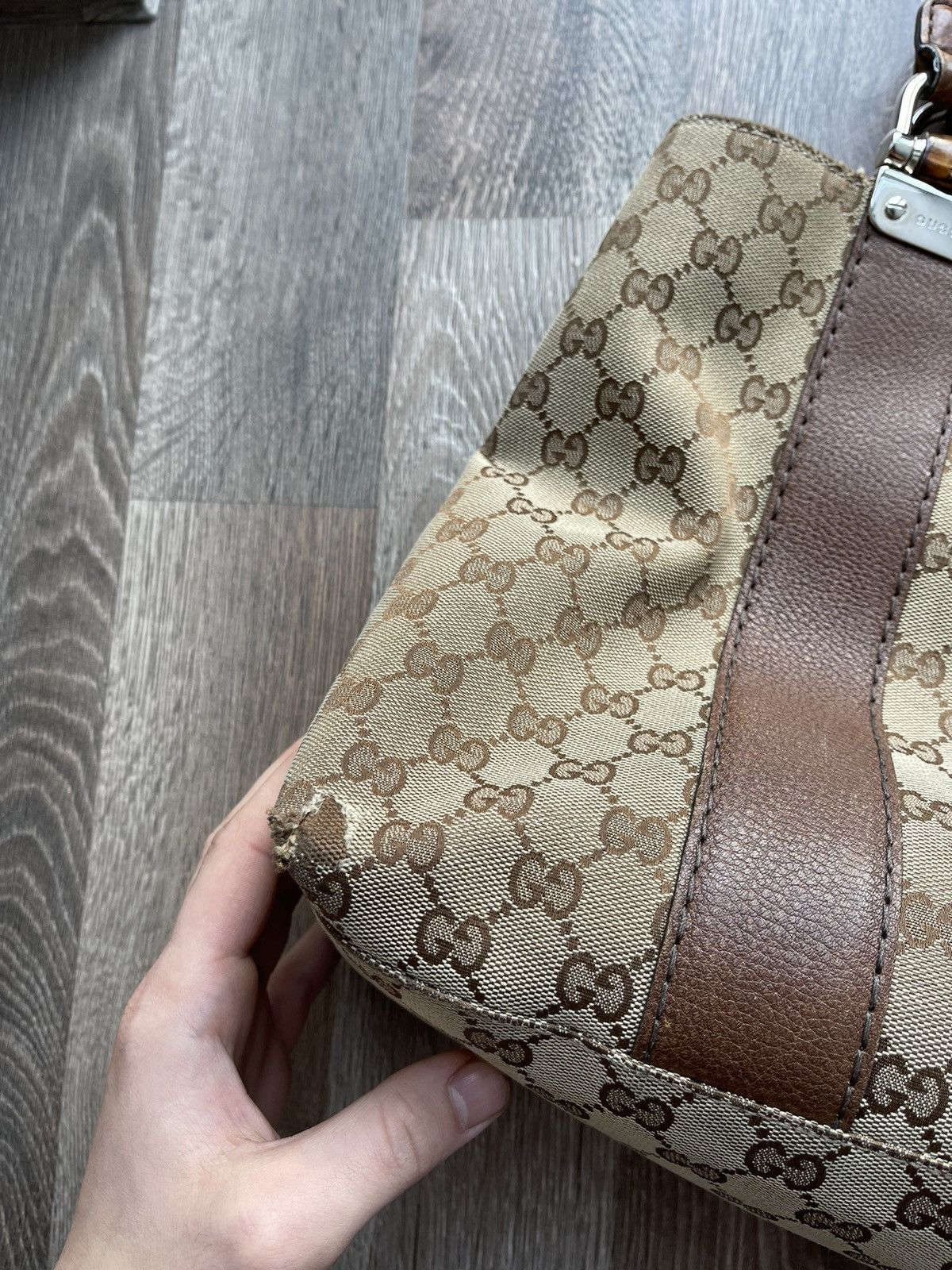 Gucci ❤️Gucci Brown Canvas vintage monogram leather bag women Size ONE SIZE - 9 Thumbnail