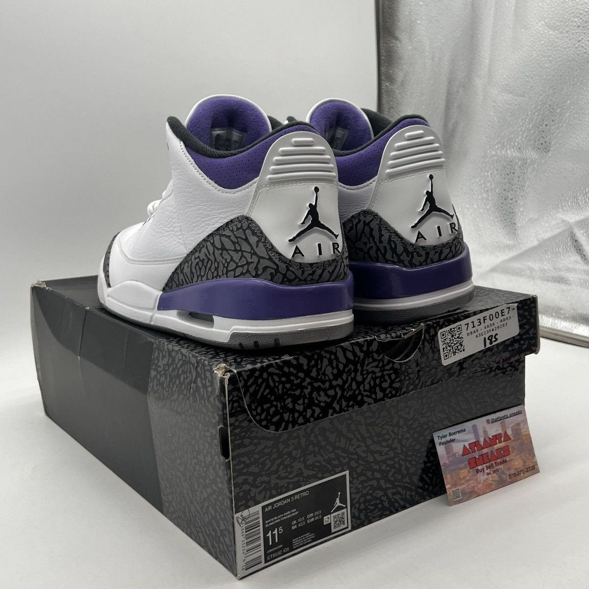 Jordan Brand Air Jordan 3 Dark Iris Size US 11.5 / EU 44-45 - 4 Thumbnail