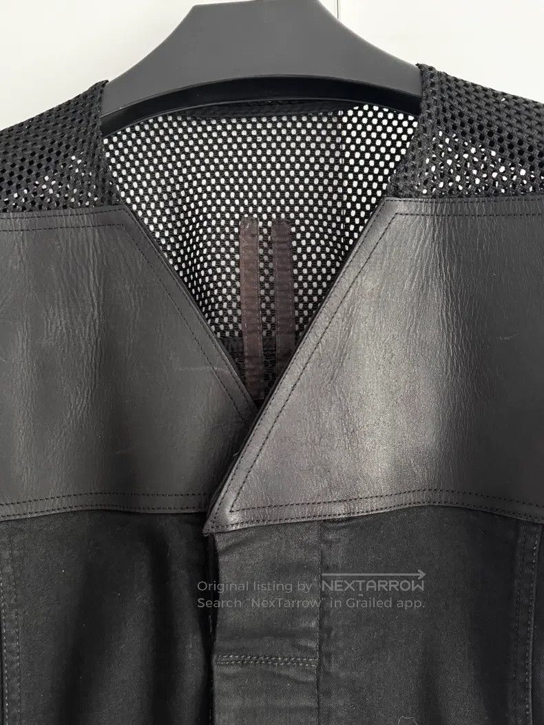 Rick Owens Rick Owens Leather cut-out denim cropped jacket Size US XS / EU 42 / 0 - 4 Thumbnail