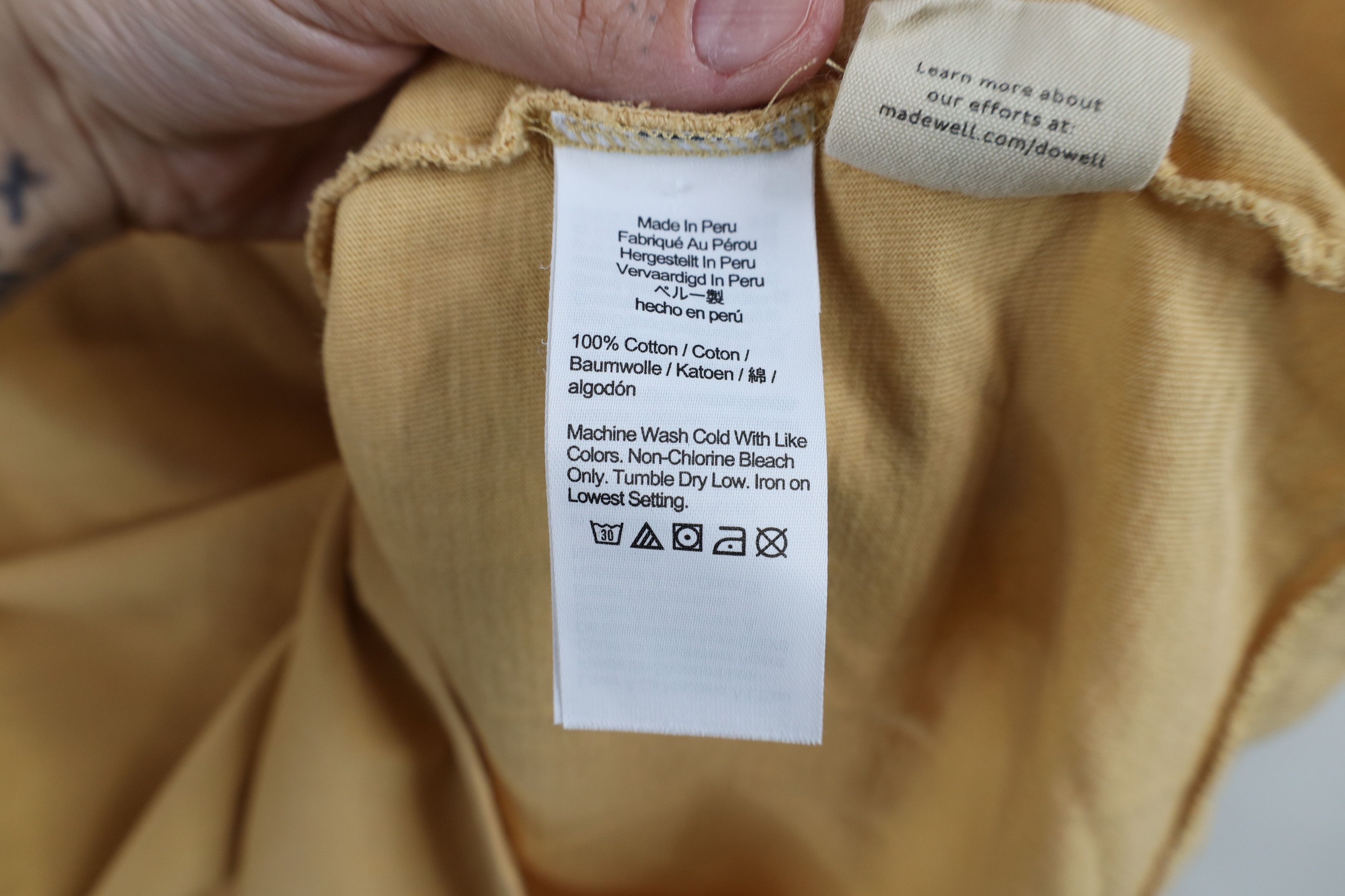 Madewell Madewell All Day Blank Short Sleeve T-Shirt Yellow Cotton Size US M / EU 48-50 / 2 - 6 Thumbnail