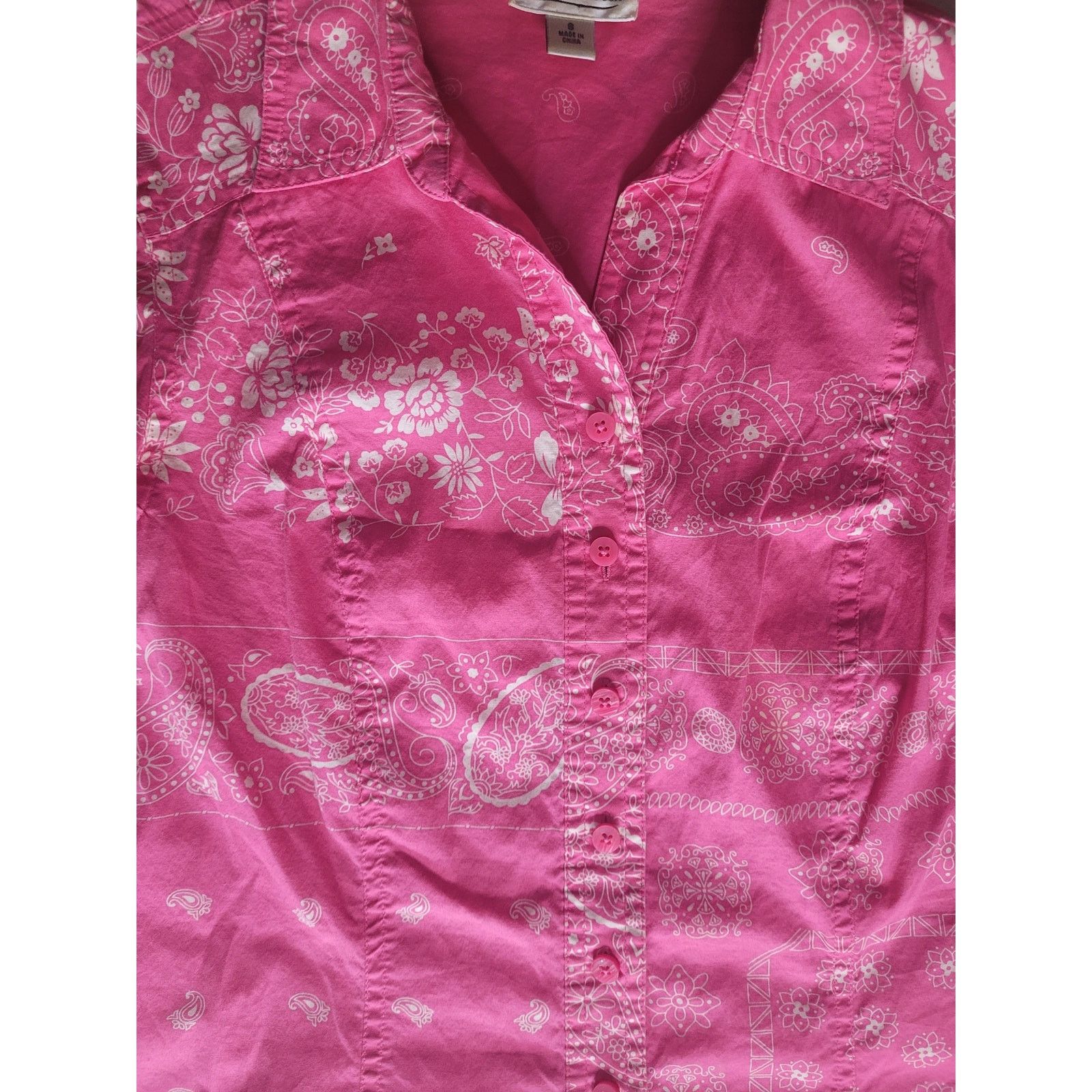 Coldwater Creek Coldwater Creek Pink Women Shirt Button Up 3/4 Sleeves Sz S Size S / US 4 / IT 40 - 5 Thumbnail