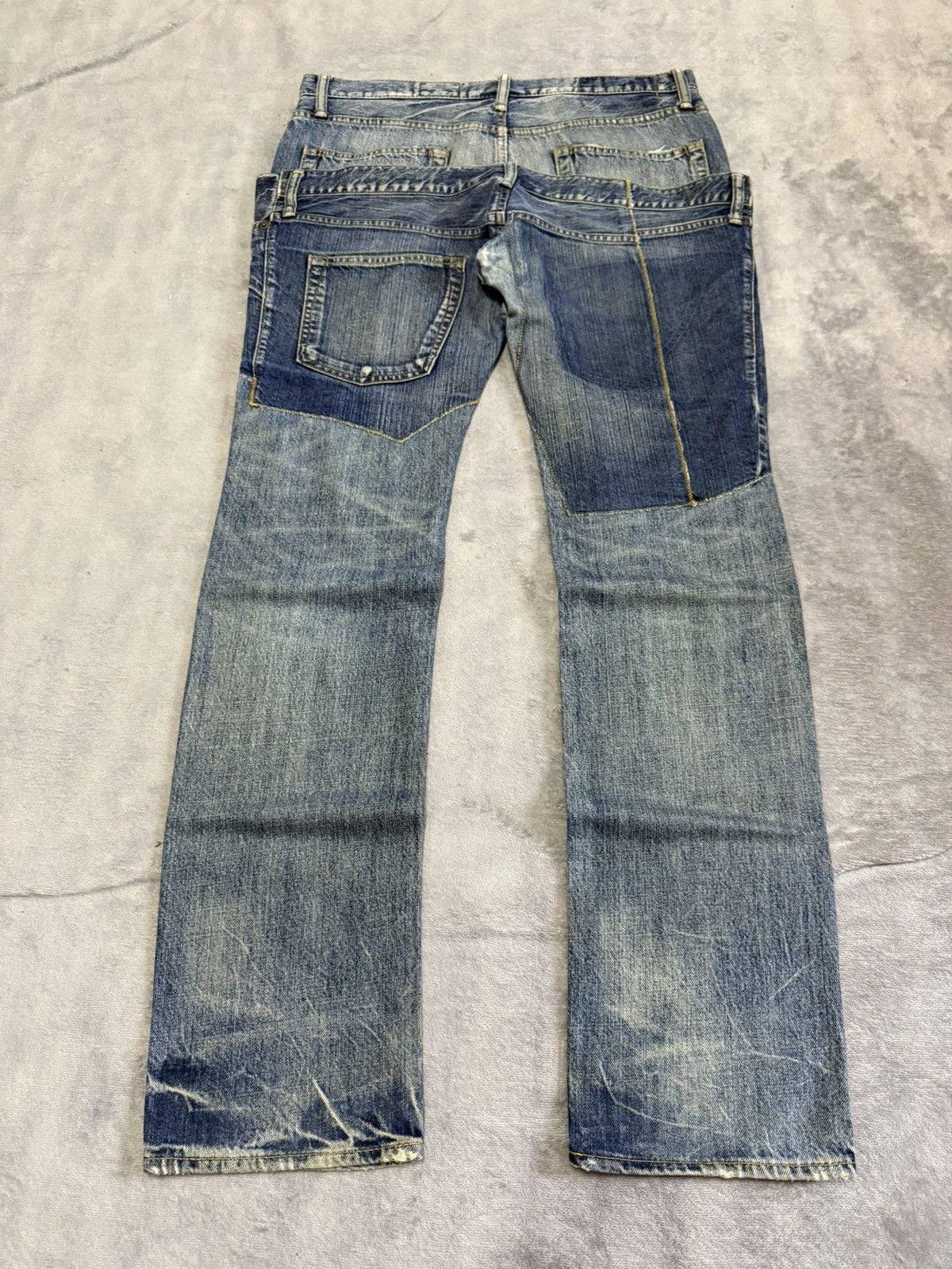 Japanese Brand × Le Grande Bleu (L.G.B.) Antgauge Japan Asymmetrical Pocket Double Waist Fade Jeans Size US 32 / EU 48 - 2 Thumbnail