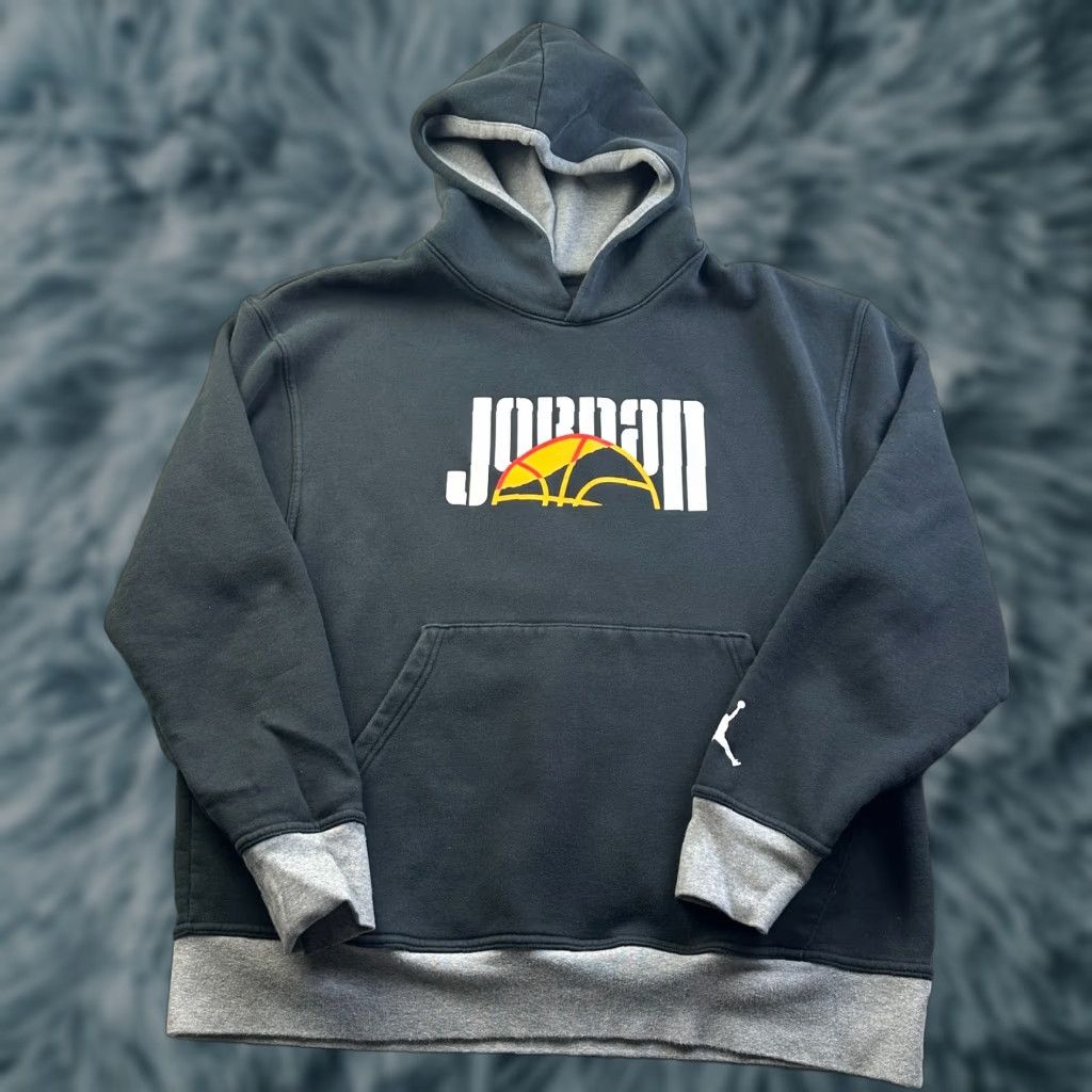Jordan Brand Jordan Hoodie Mens XL Black Fleece Pullover Sweatshirt Jumpman DNA Comfort Fit Crew Neck Hooded Lightweight Size US XL / EU 56 / 4 - 1 Thumbnail