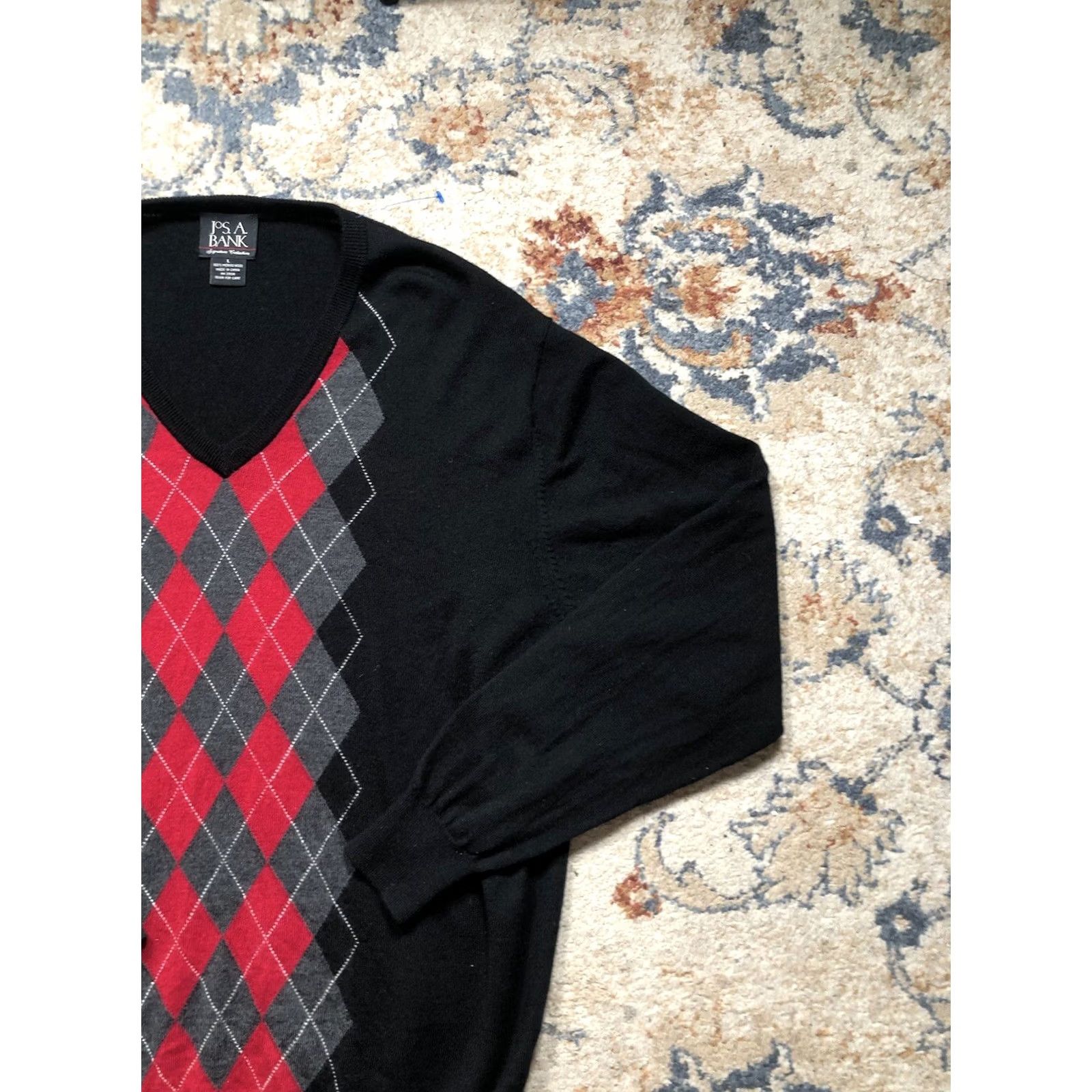 Jos. A. Bank VINTAGE Jos. A. Bank Sweater Vest Shirt Black L 100% Merino Wool Pullover Unisex Adults Mens Womens Size US L / EU 52-54 / 3 - 4 Thumbnail