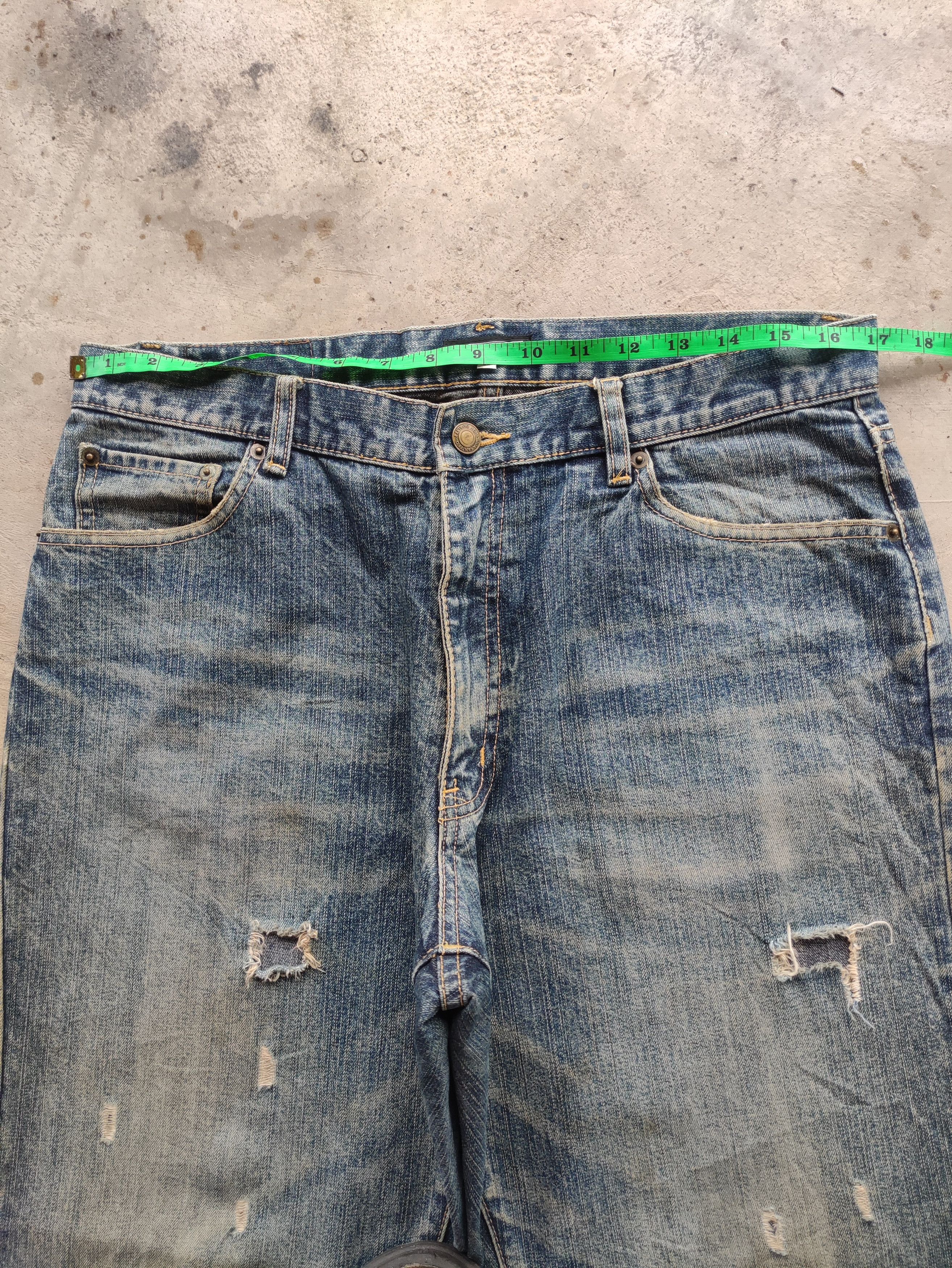 Japanese Brand Vintage Amore Puro Baggy Jean Distressed Faded Denim Size US 34 / EU 50 - 6 Thumbnail