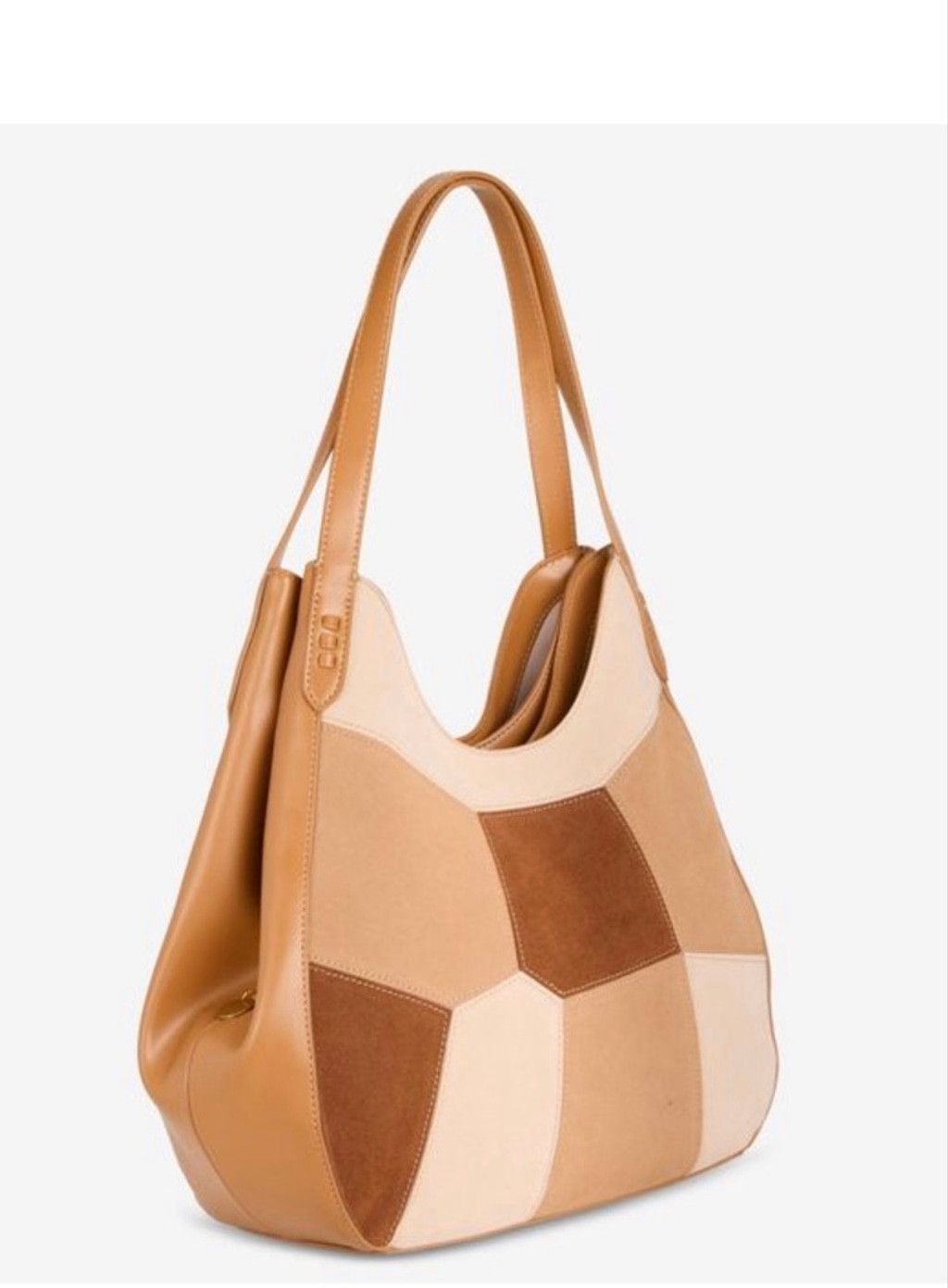 Style & Co Women's Style&co. Shoulder Bag Brown Beige Patchwork Size ONE SIZE - 3 Thumbnail