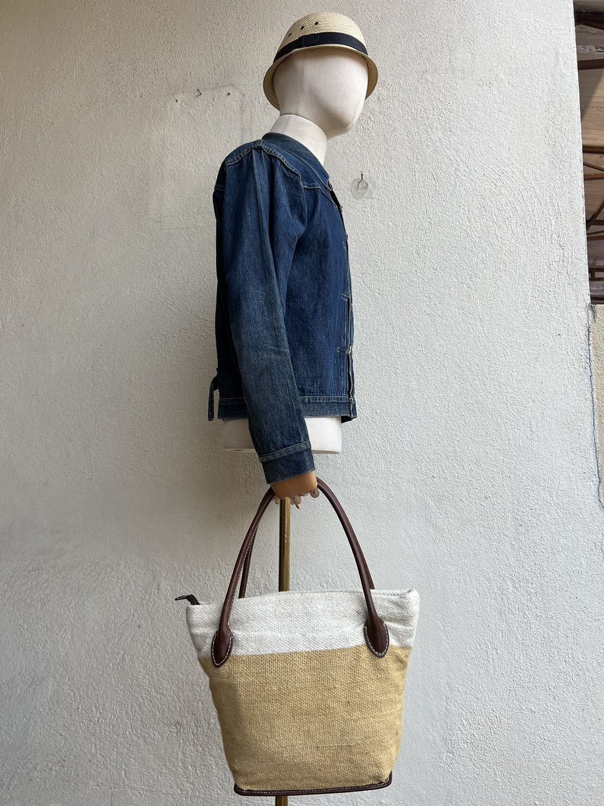 Leather Vintage Genten Japan RIRI Zipper With Leather Handle Bag Size ONE SIZE - 24 Thumbnail