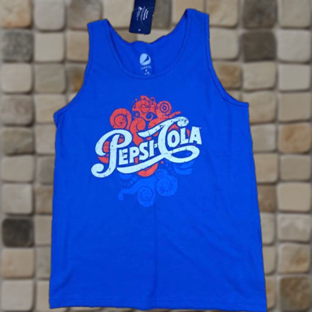 Vintage Pepsi Beach Tank Top Blue NWT Medium Tank Women M Blue Beach Activewear 25in long 20in pit to pit Size M / US 6-8 / IT 42-44 - 1 Thumbnail