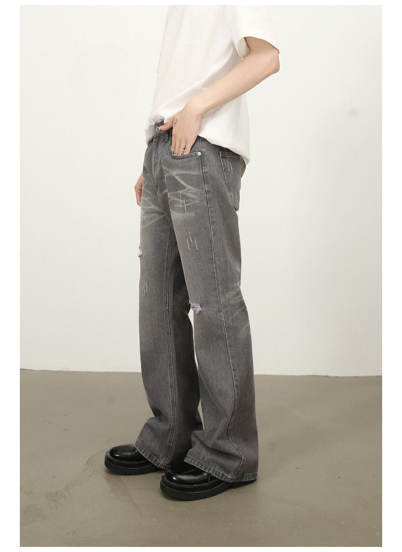 Japanese Brand American washed loose straight casual flared ripped jeans Size US 32 / EU 48 - 3 Thumbnail