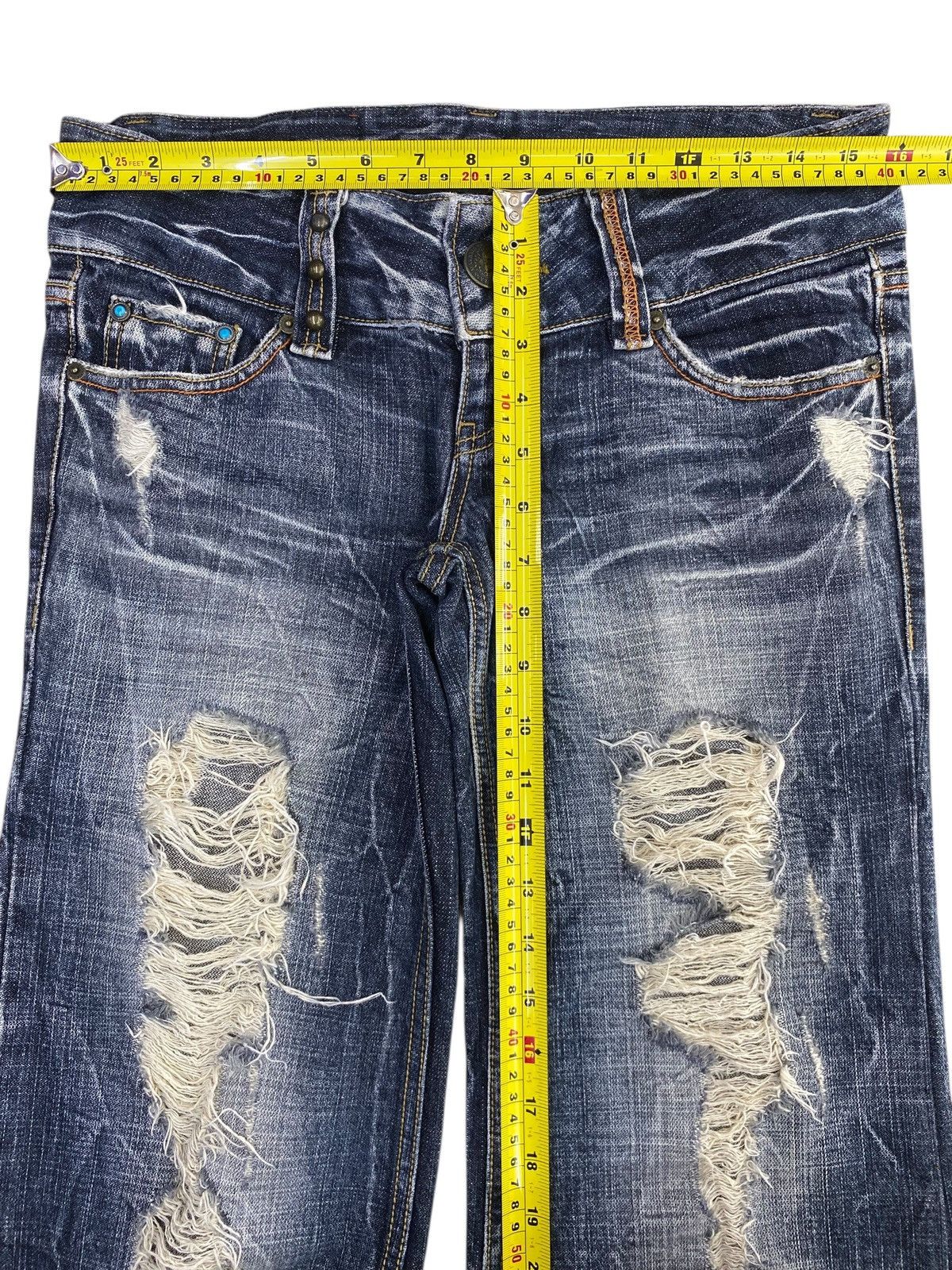 Japanese Brand Japanese Brand Faded Wash Style Distressed Flare Jeans Size US 32 / EU 48 - 7 Thumbnail