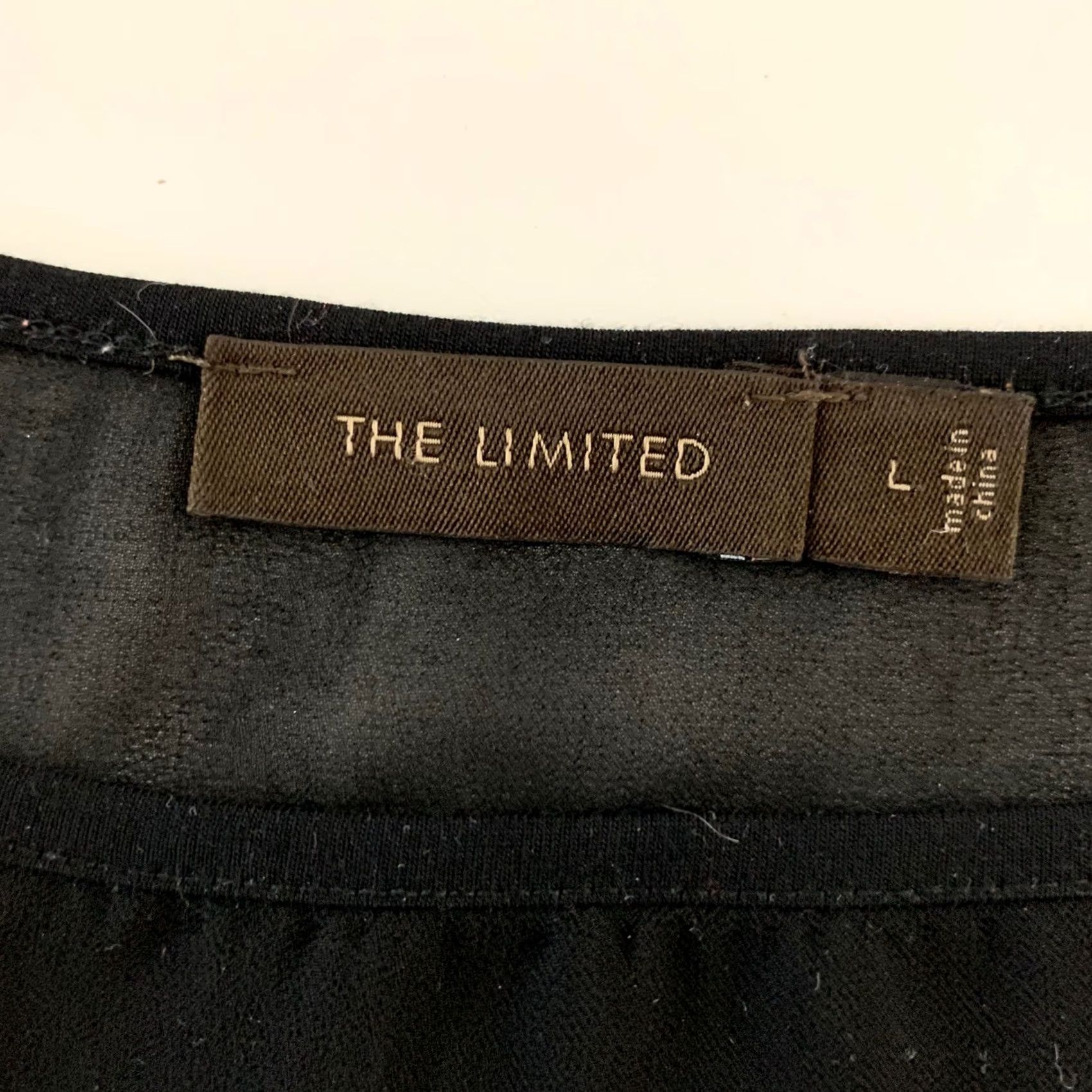 Vintage The Limited Sheer Button Back 3/4 Sleeve Top Women's Size L Black Blouse Solid Shirt Womens L Black The Limited Size L / US 10 / IT 46 - 5 Thumbnail