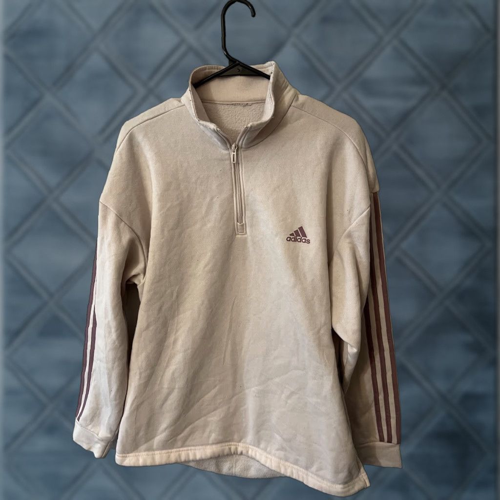 Adidas Adidas Athletic Pullover Sweater Women’s L 1/4 Zip Light Pink Fleece Logo Size L / US 10 / IT 46 - 1 Thumbnail
