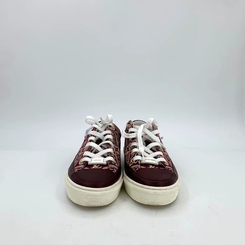 Louis Vuitton Louis Vuitton Dark red logo presbyopic print lace-up casua Size US 5.5 / IT 35.5 - 3 Thumbnail