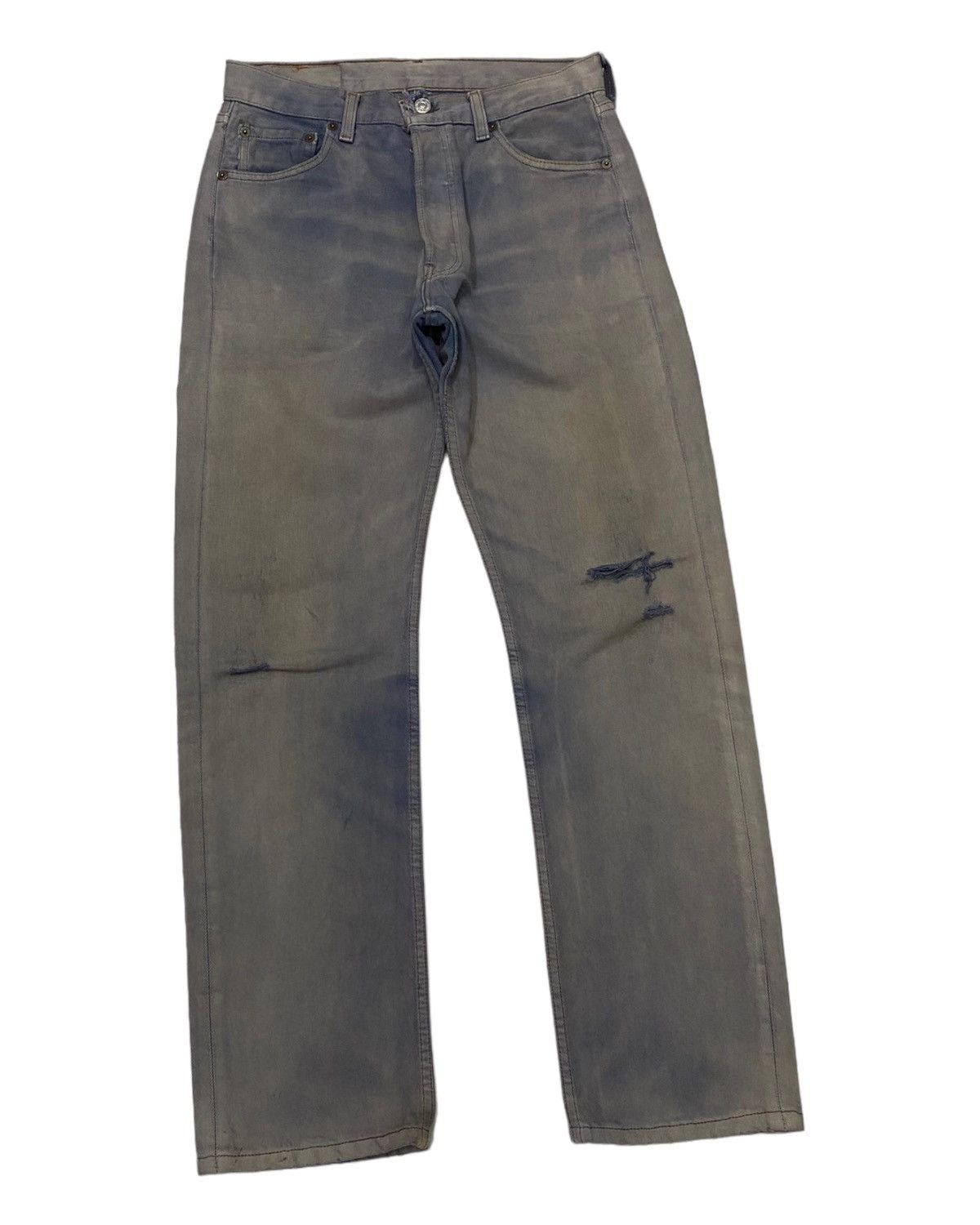 Levi's 🔥LEVIS 501 BLUE ACID WASH VINTAGE DISTRESSED DENIM JEANS Size US 30 / EU 46 - 2 Thumbnail