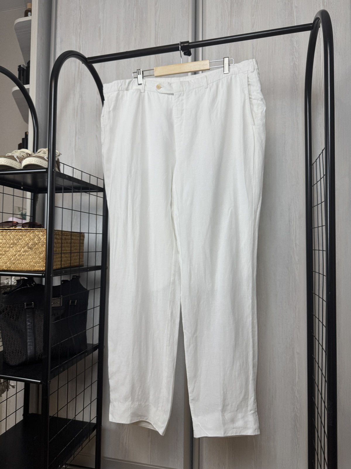Ermenegildo Zegna Ermenegildo Zegna pure linen white classic casual pants Size US 40 / EU 56 - 1 Thumbnail