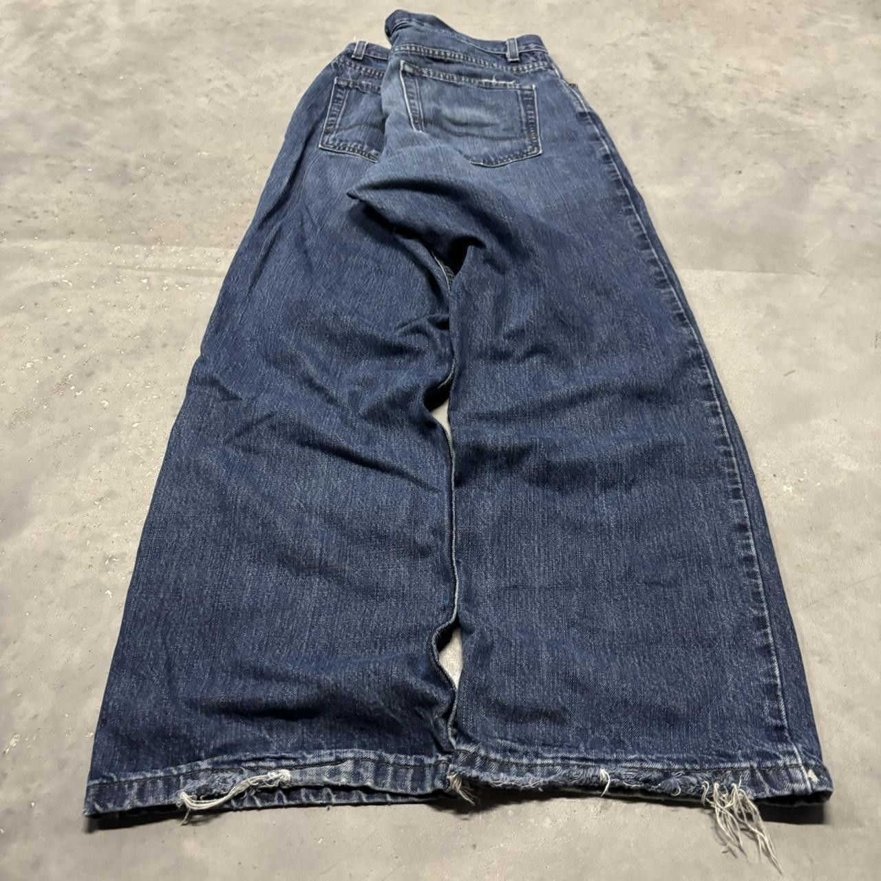Japanese Brand × Vintage Vintage Y2K Baggy Dark Wash Loose Skater Style Denim Jeans! Size US 33 - 4 Thumbnail