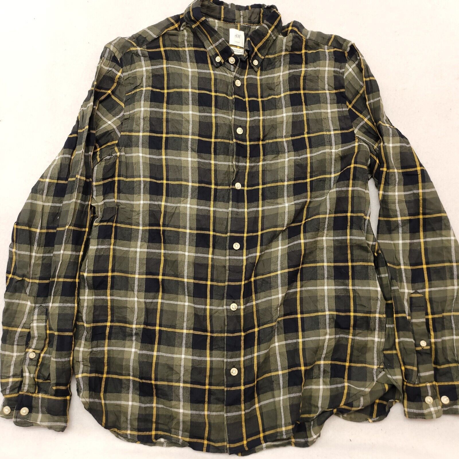 H&M H&M LOGG Tartan Flannel Shirt Mens Size Large L Green Yellow Size US L / EU 52-54 / 3 - 2 Thumbnail