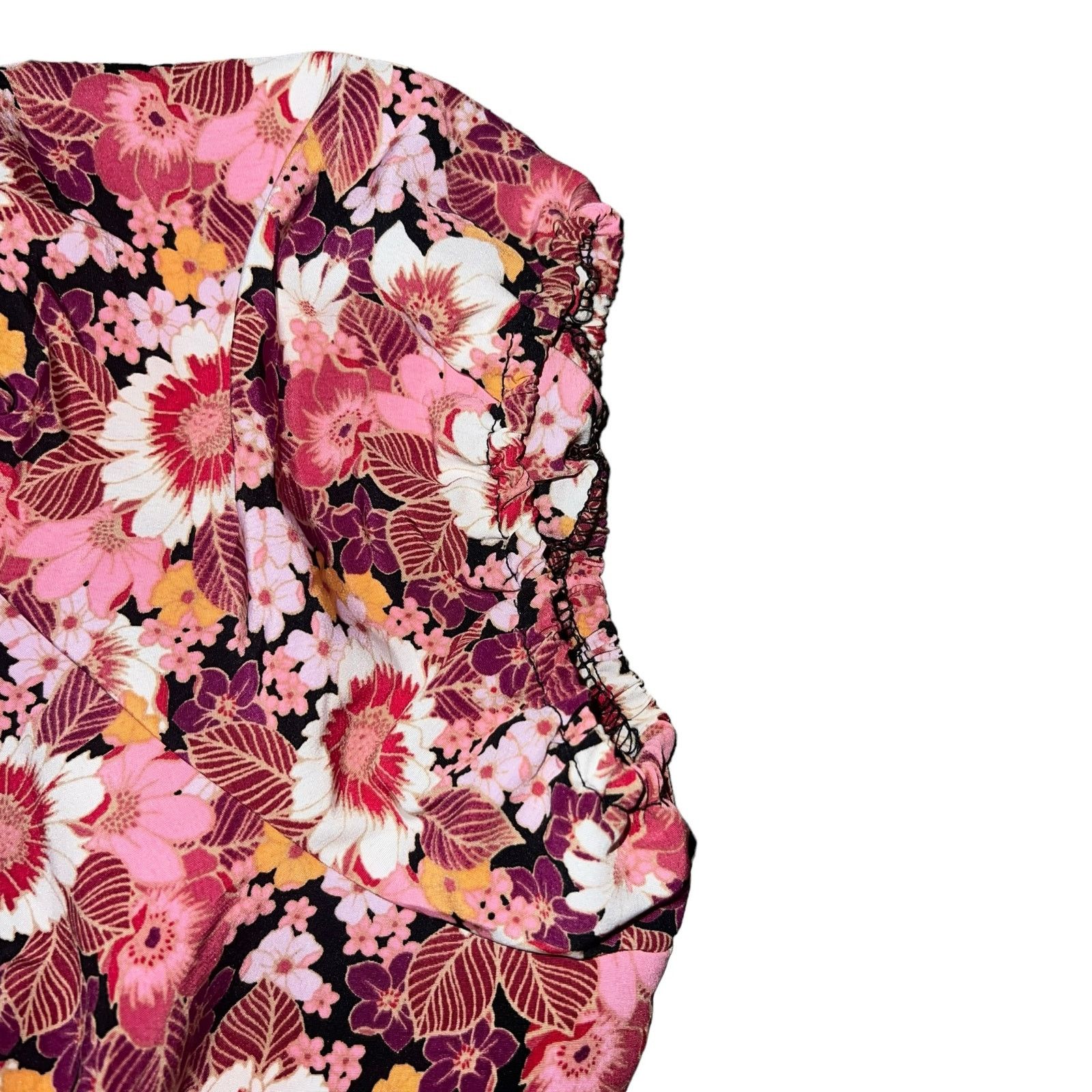 Other As U Wish Juniors' Puff Sleeve Floral Ruffled Dress MED NWT. Size M / US 6-8 / IT 42-44 - 10 Thumbnail