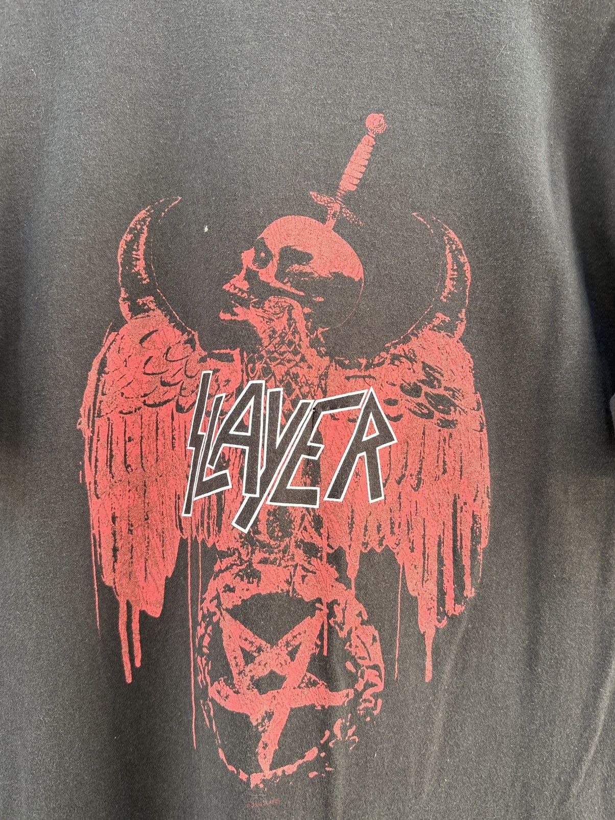Band Tees Vintage Slayer American Thrash Metal Band Faded Tee Size US L / EU 52-54 / 3 - 9 Thumbnail