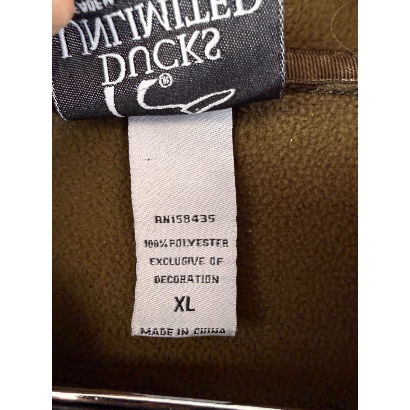 Olive Ducks Unlimited Vest Mens XL Olive Green Fleece Lined Embroidered Logo Outdoor Size US XL / EU 56 / 4 - 7 Thumbnail