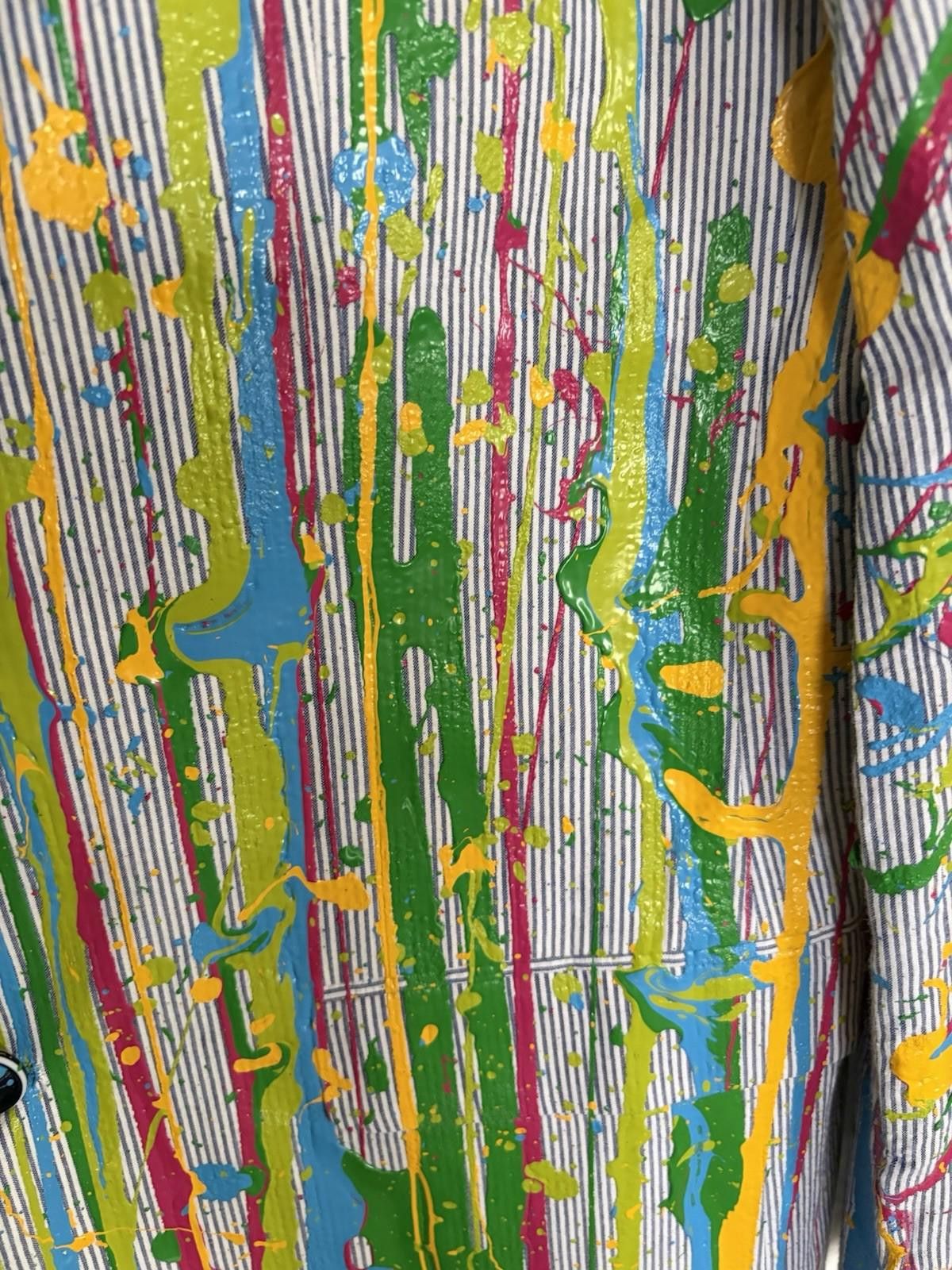 Bespoken Custom Colorful Hand Painted Bespoke Tazio Uomo Blazer Size 42L - 4 Thumbnail